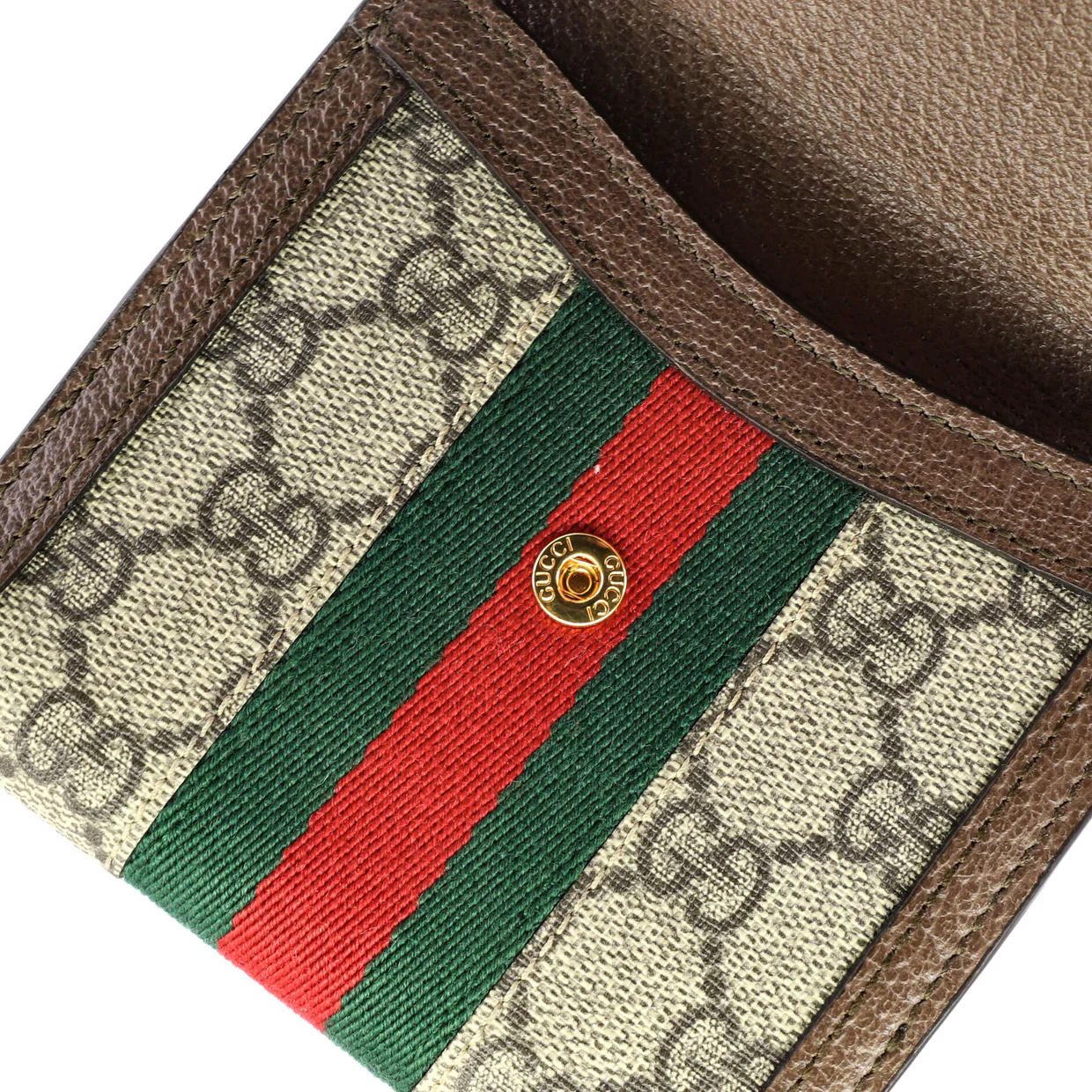 Ophidia French Flap Wallet GG Coated Canvas Compact - Deep Luxury
