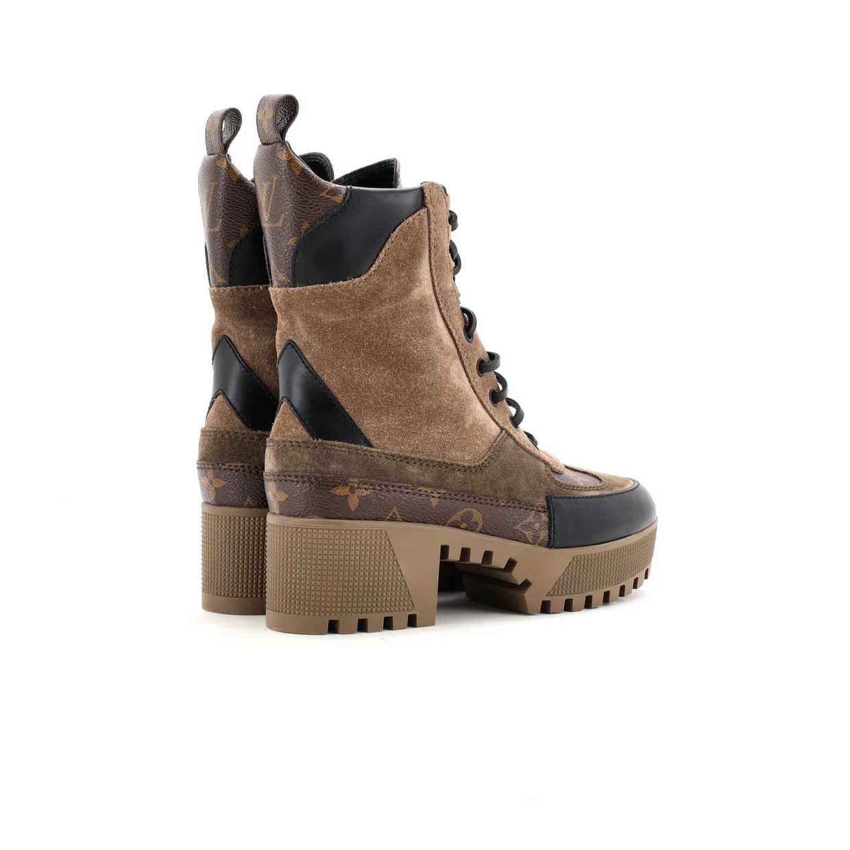 Women's Laureate Platform Desert Boots Leather with Suede - Deep Luxury