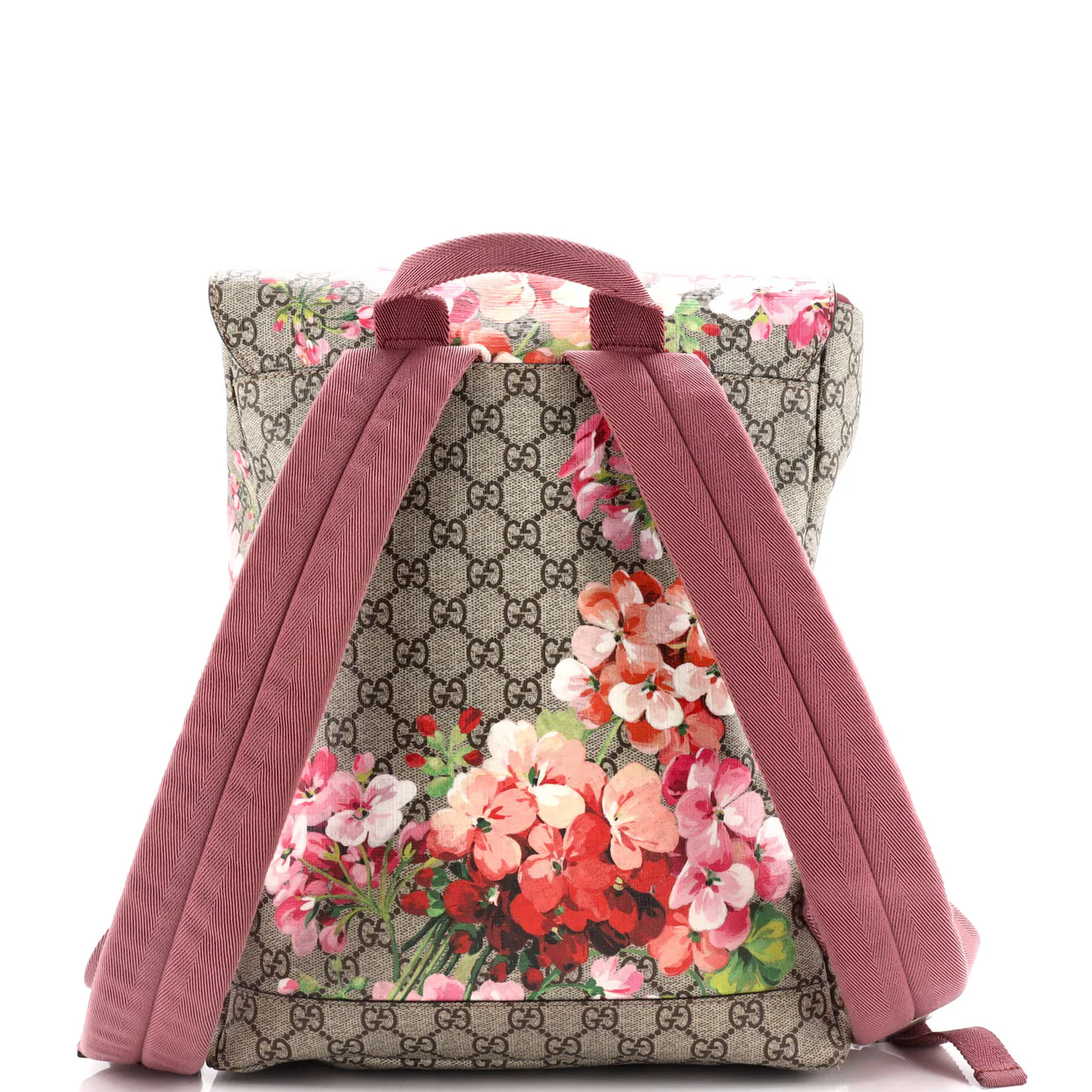 Buckle Backpack Blooms Print GG Coated Canvas Medium - Deep Luxury