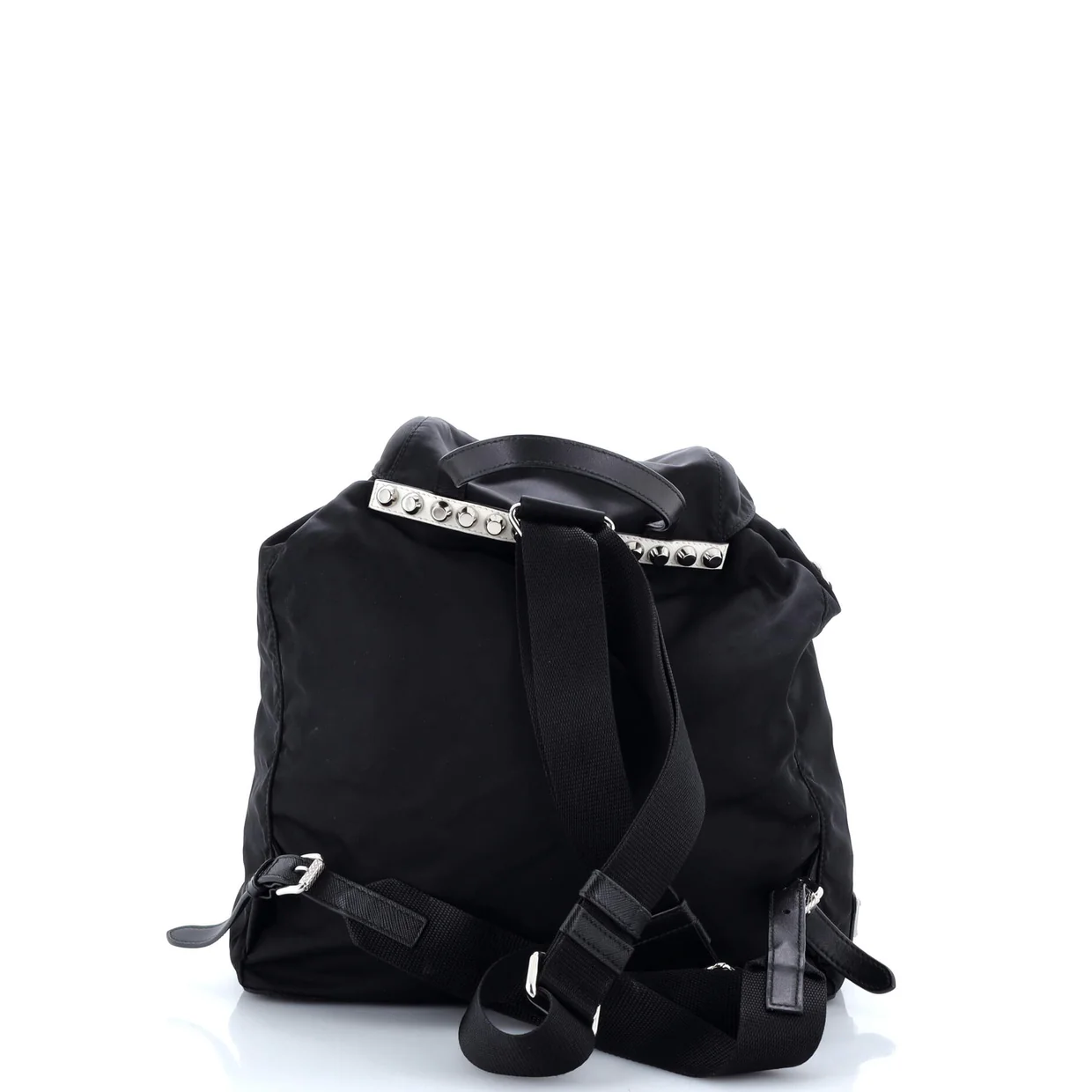 New Vela Backpack Tessuto with Studded Leather - Deep Luxury