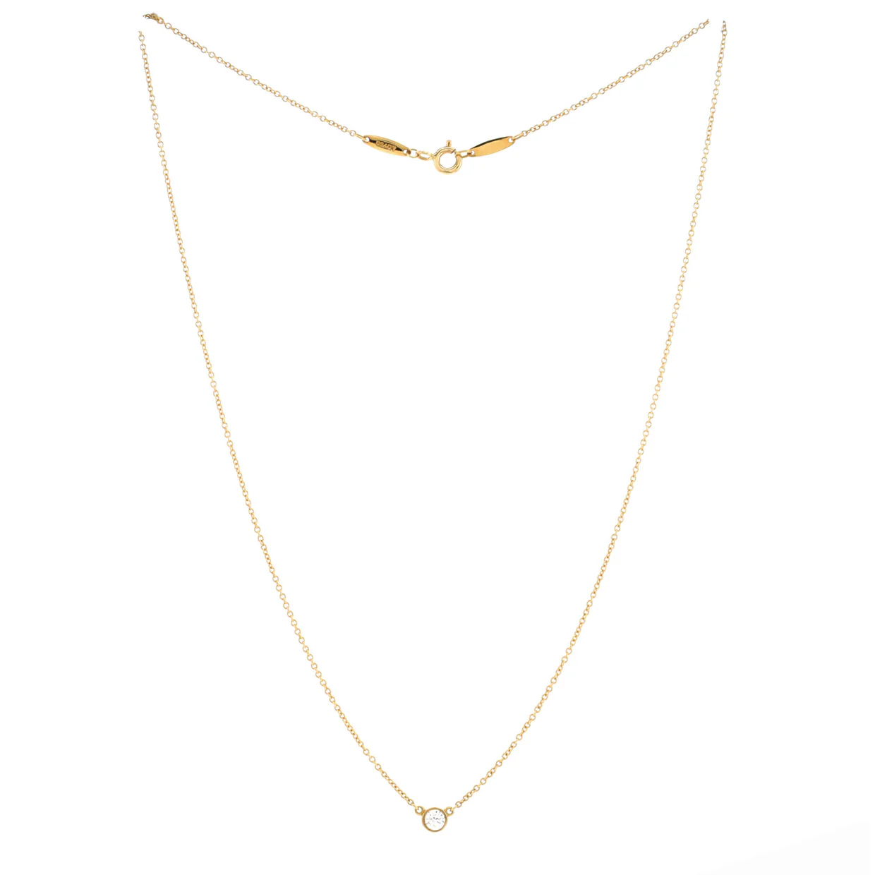 Elsa Peretti Diamonds By The Yard Necklace 18K Yellow Gold and Diamond 0.17CT - Deep Luxury
