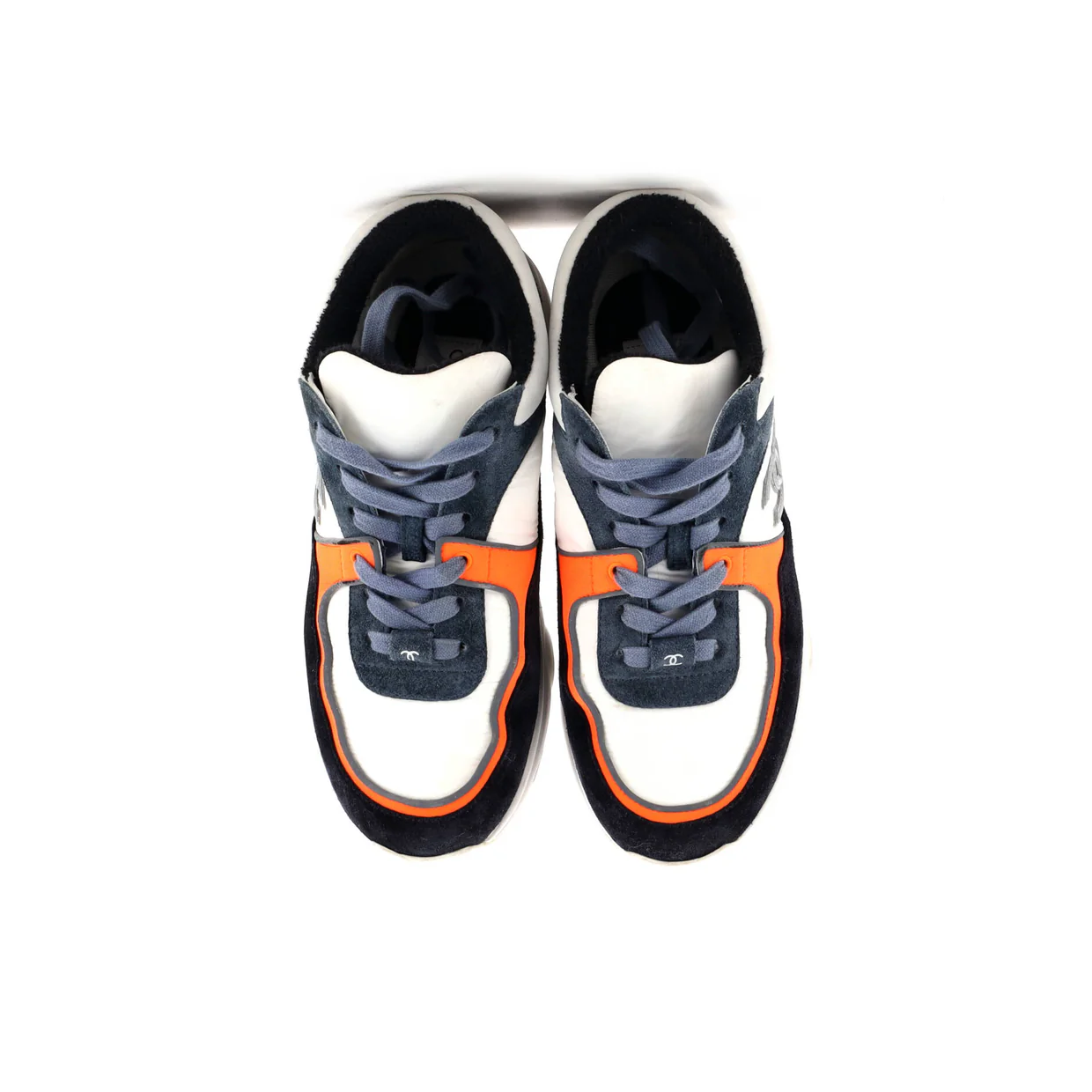 Women's CC Low-Top Sneakers Suede with Leather and Nylon - Deep Luxury