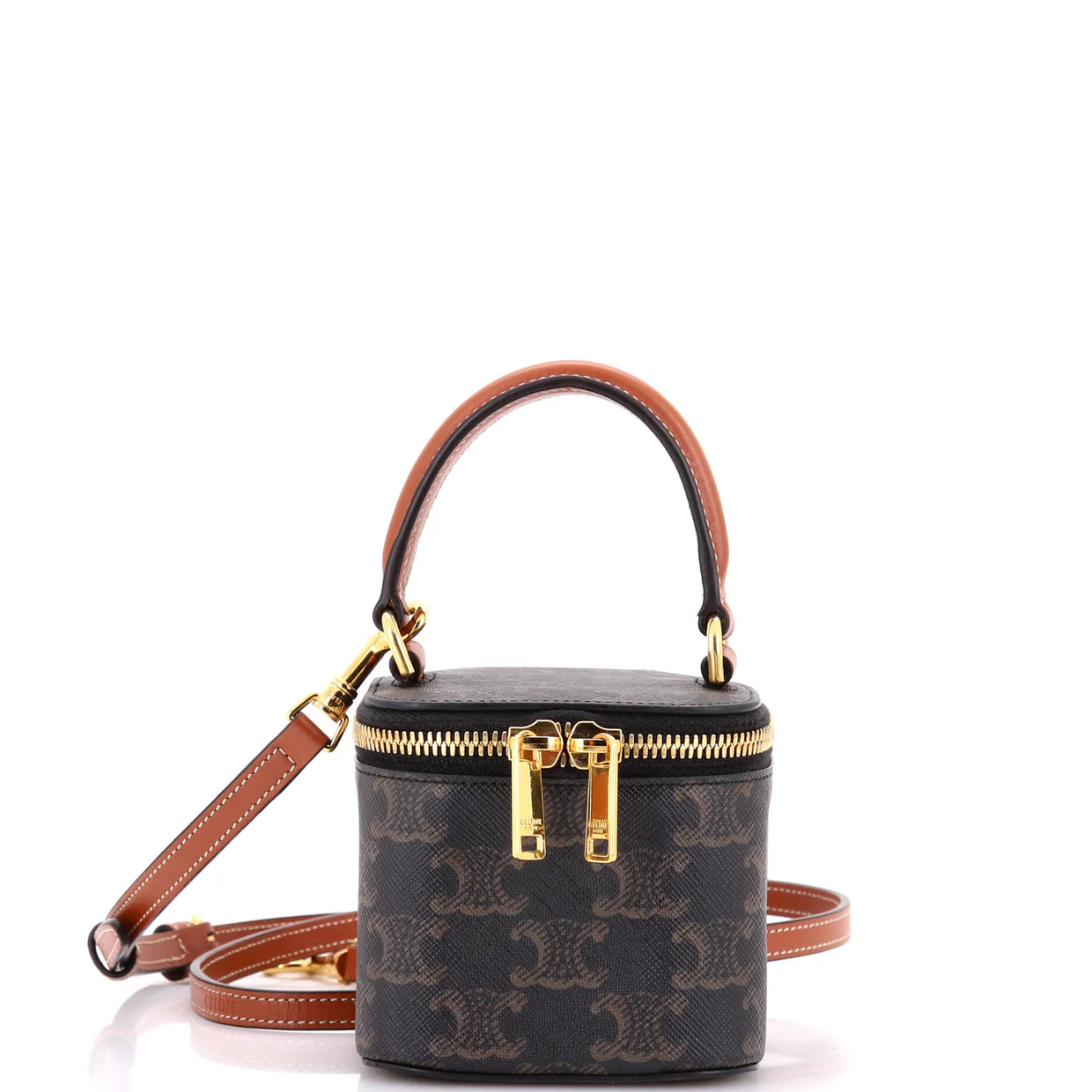 Top Handle Square Vanity Case Triomphe Coated Canvas Mini - Deep Luxury