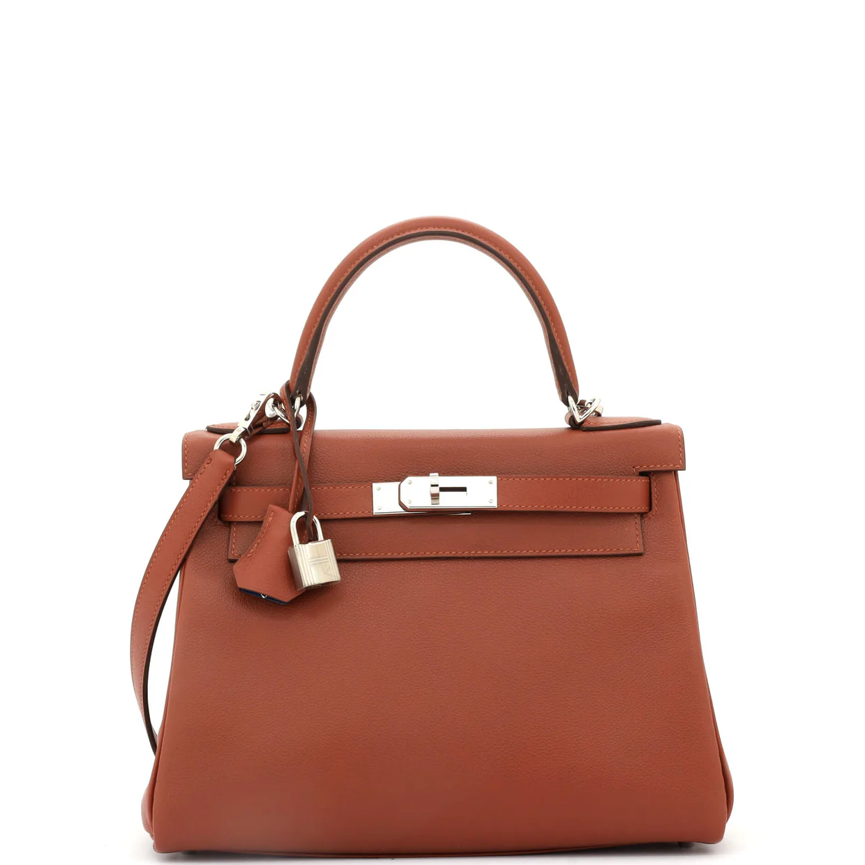Kelly Handbag Verso Evercolor with Palladium Hardware 28 - Deep Luxury
