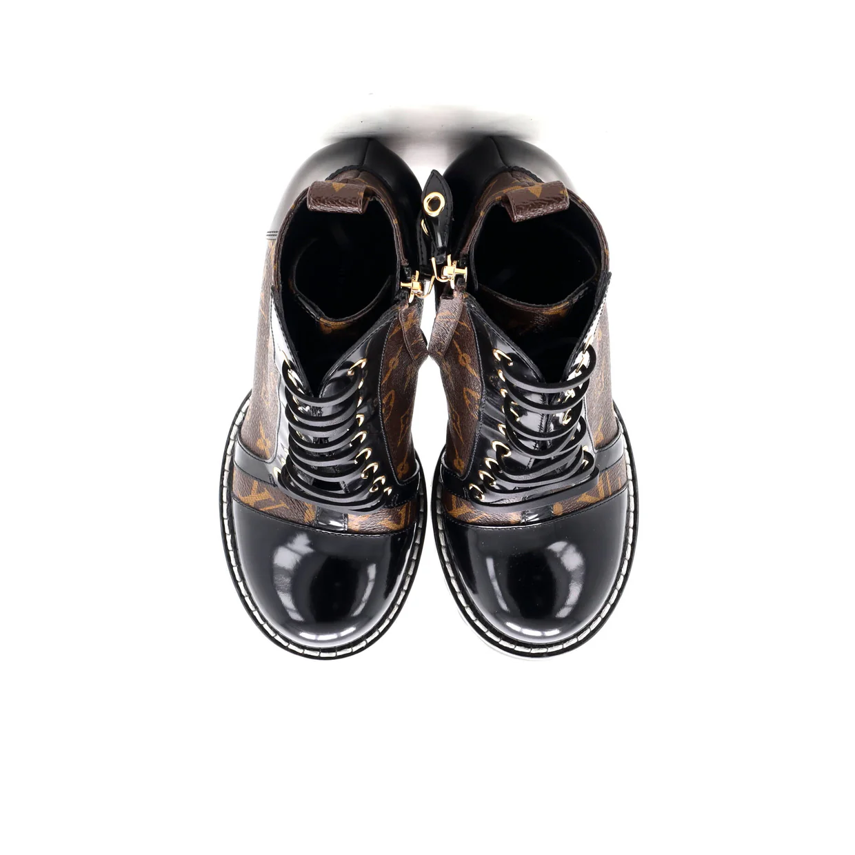 Women's Star Trail Ankle Boots Monogram Canvas with Patent - Deep Luxury