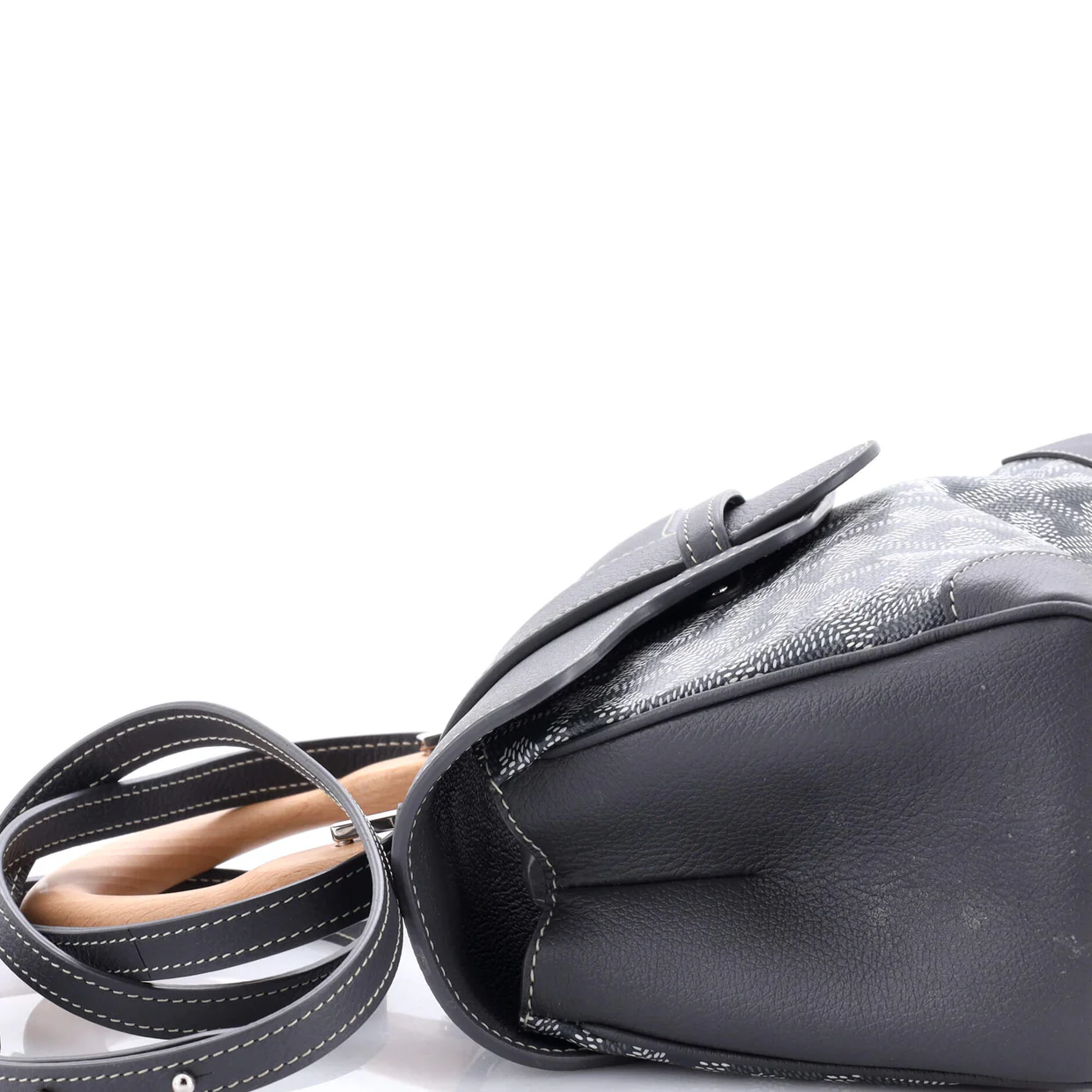 Saigon Top Handle Bag Coated Canvas with Leather Mini - Deep Luxury