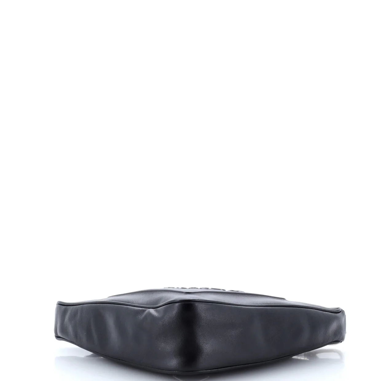 Triangle Logo Wristlet Pouch Embossed Leather - Deep Luxury