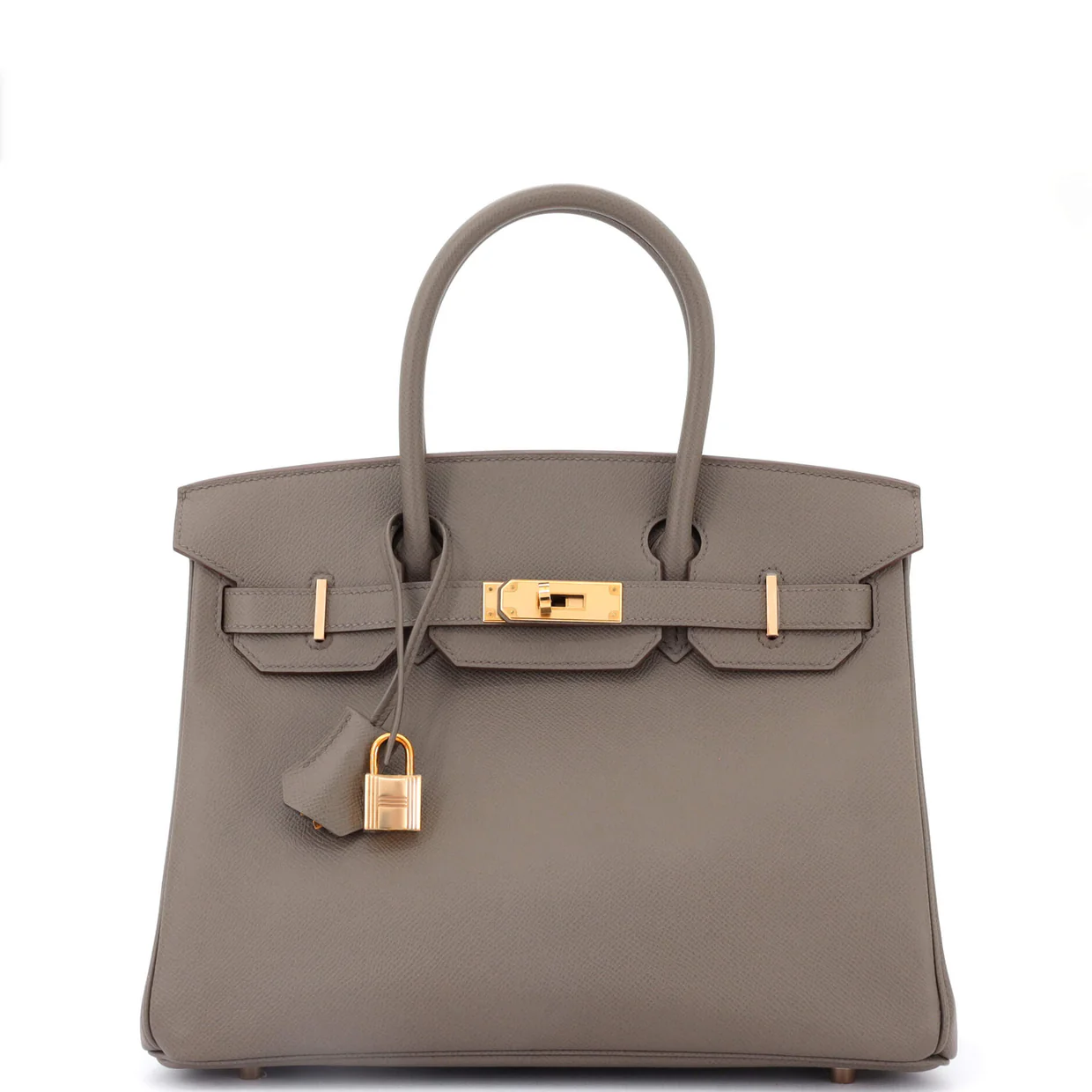 Birkin Handbag Grey Epsom with Rose Gold Hardware 30 - Deep Luxury