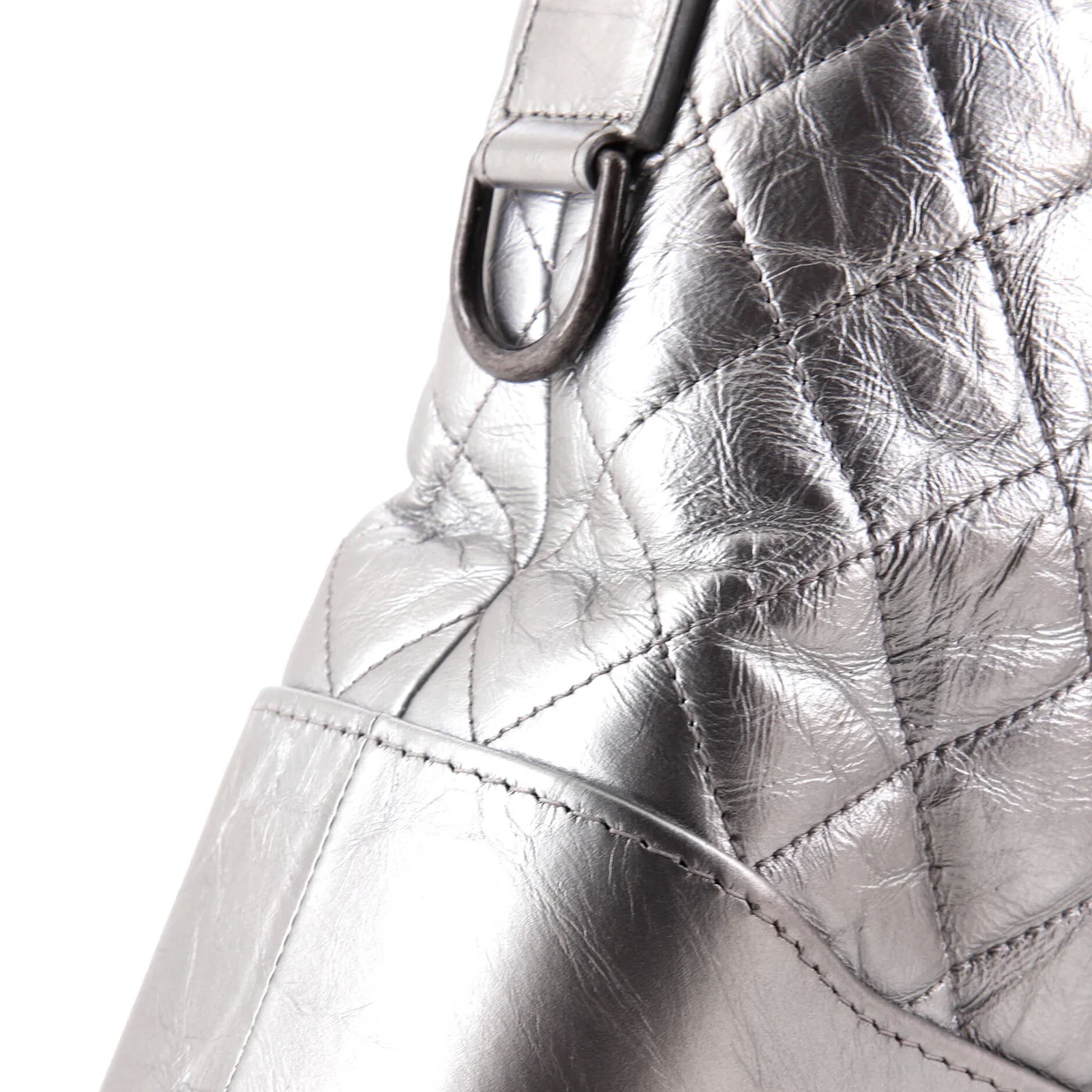 Gabrielle Hobo Quilted Metallic Aged Calfskin Medium - Deep Luxury