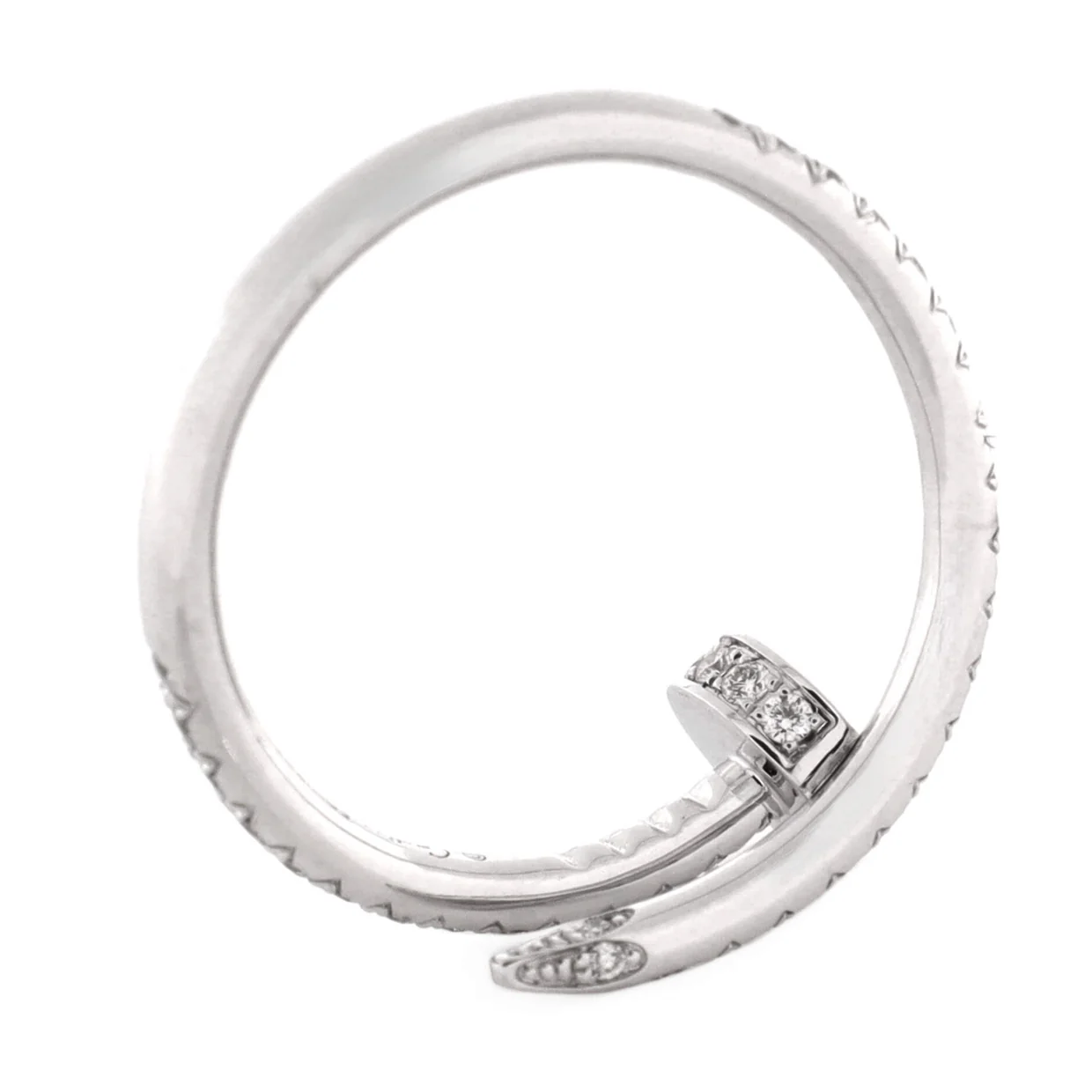 Juste un Clou Paved Ring 18K White Gold with Diamonds Small - Deep Luxury