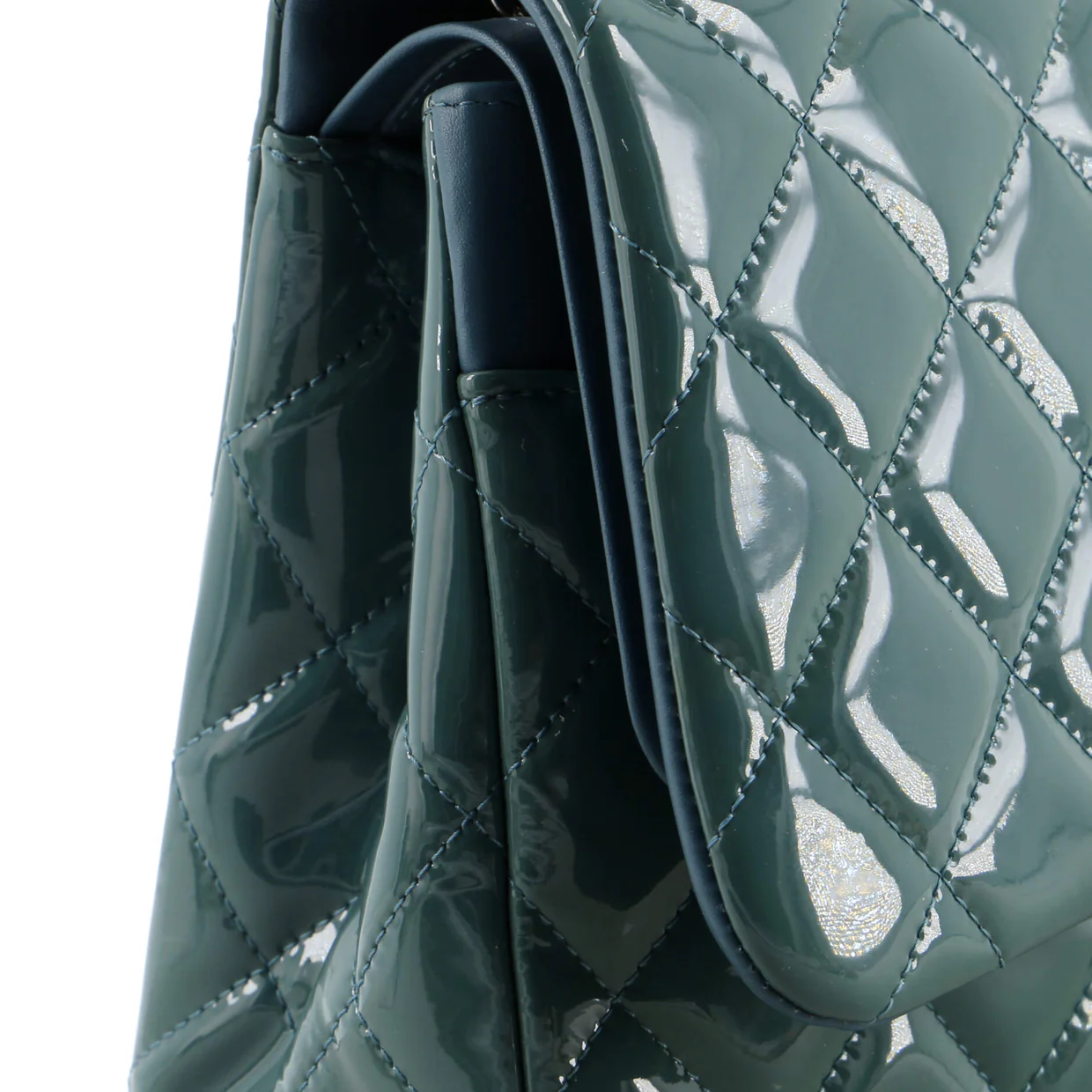 Classic Double Flap Bag Quilted Patent Jumbo - Deep Luxury