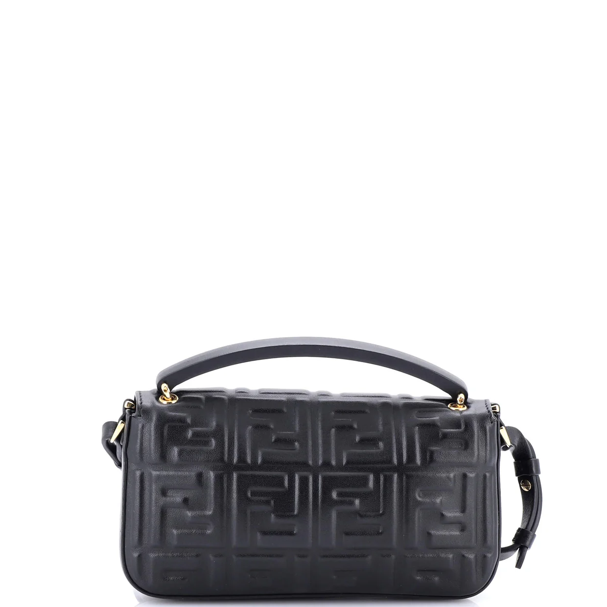 Midi Baguette Chain Bag Zucca Embossed Leather Small - Deep Luxury