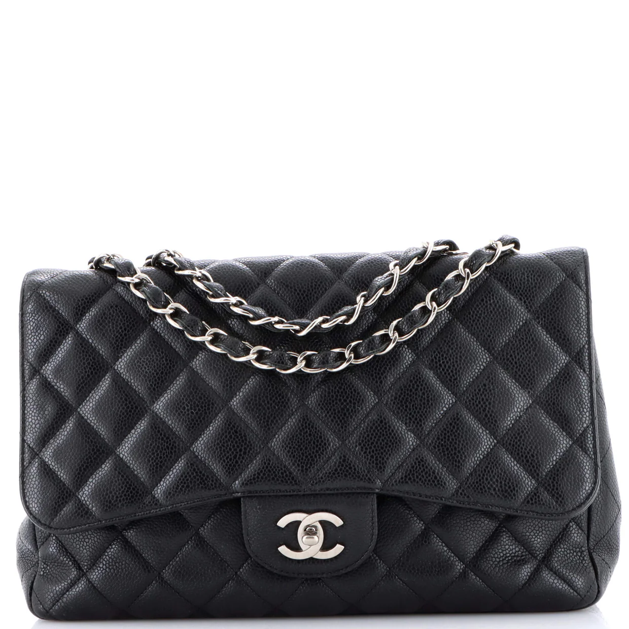 Classic Single Flap Bag Quilted Caviar Jumbo - Deep Luxury