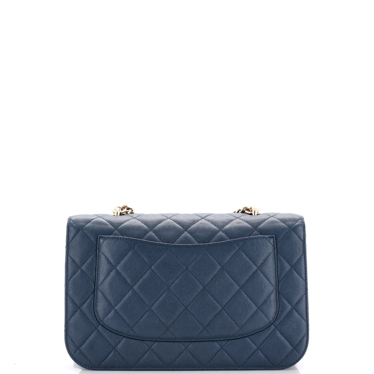 Chain Handle CC Flap Bag Quilted Caviar with Studded Detail Large - Deep Luxury