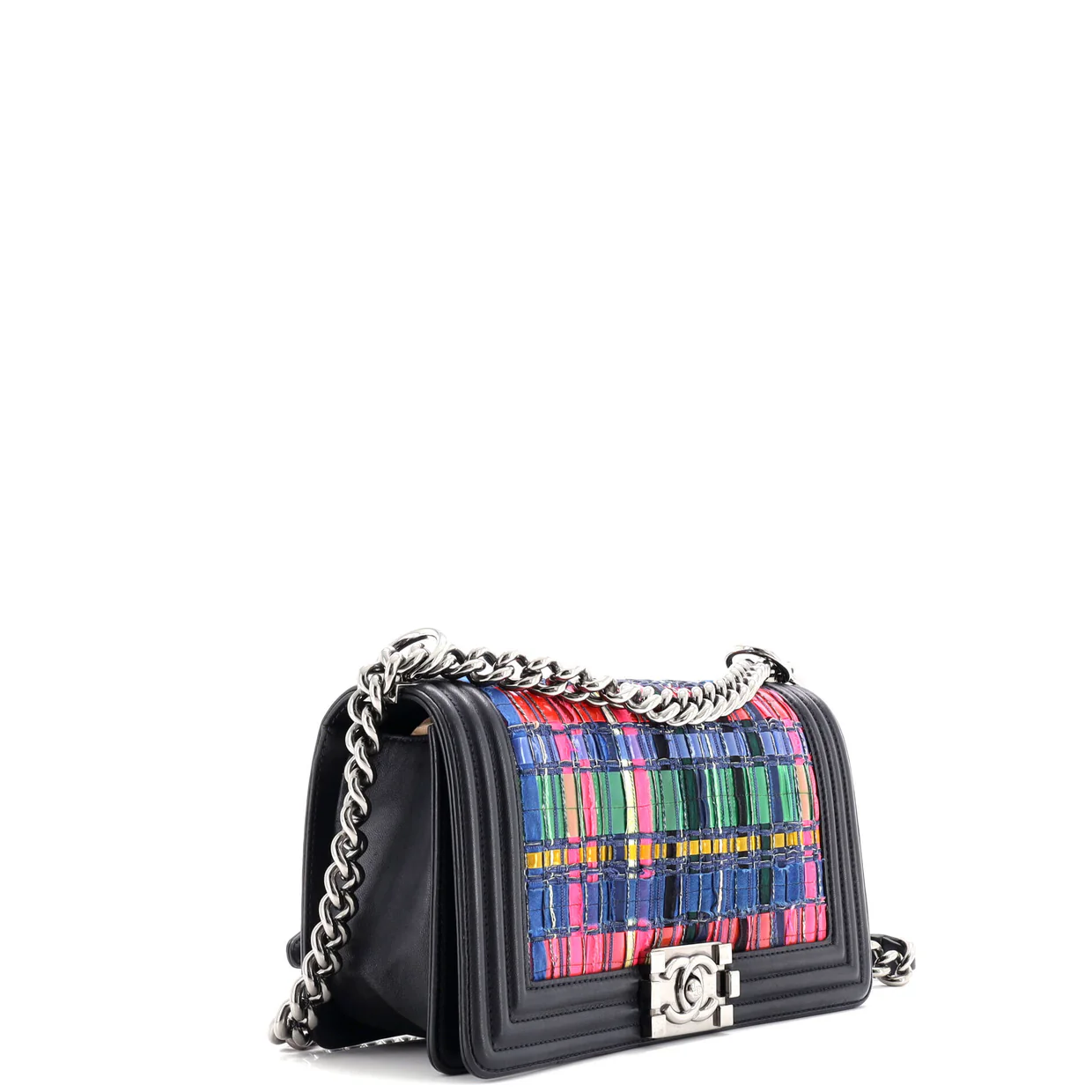 Boy Flap Bag Woven PVC with Lambskin Old Medium - Deep Luxury