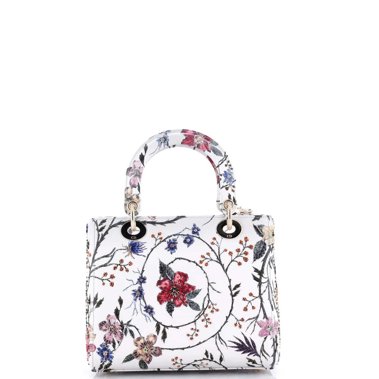 Lady Dior Bag Floral Beaded Leather Medium - Deep Luxury