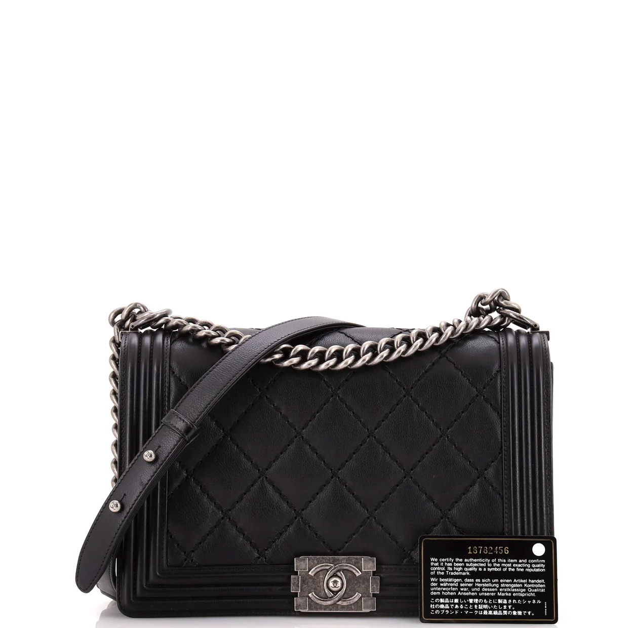 Stitch Boy Flap Bag Quilted Calfskin New Medium - Deep Luxury