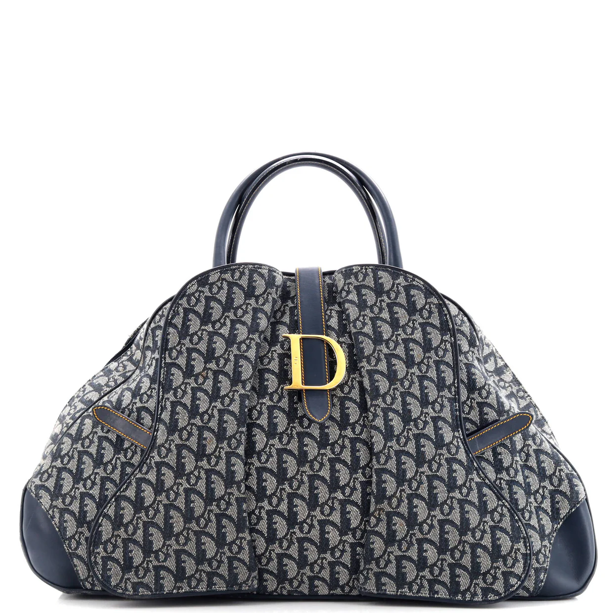 Vintage Saddle Bowler Bag Diorissimo Canvas Medium - Deep Luxury