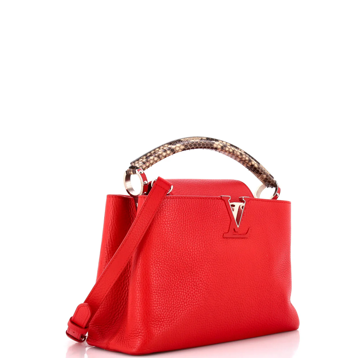 Capucines Bag Leather with Python PM - Deep Luxury