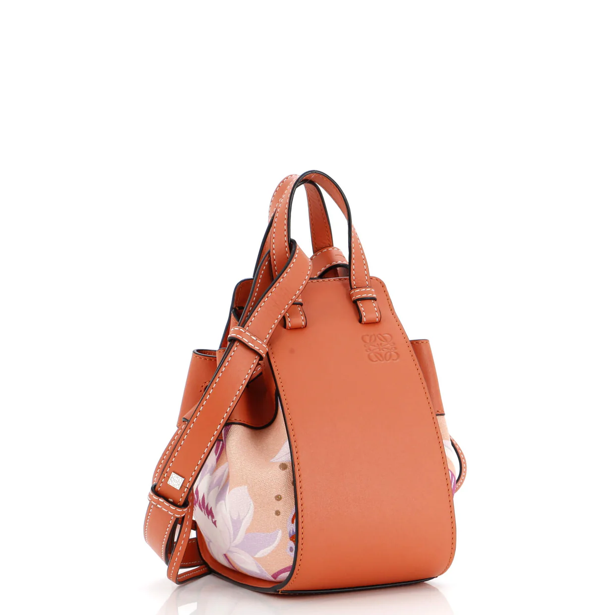 Hammock Bag Leather and Printed Canvas Mini - Deep Luxury