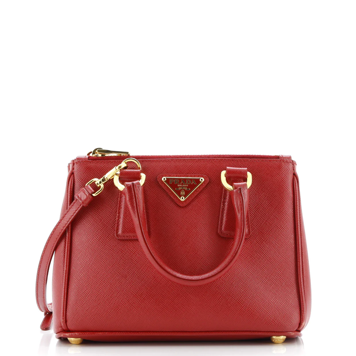 Galleria Double Zip Tote Saffiano Leather Mini - Deep Luxury