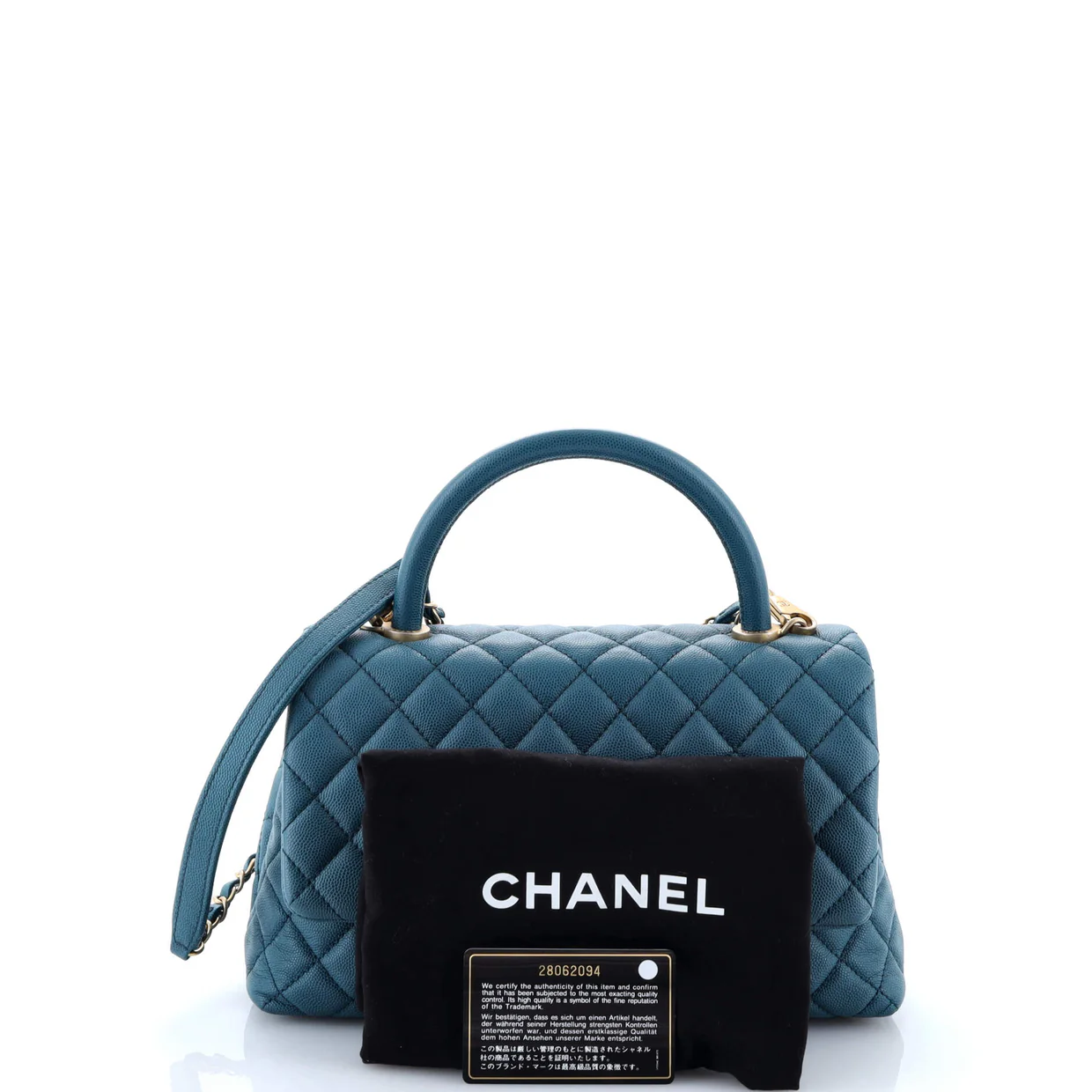 Coco Top Handle Bag Quilted Caviar Small - Deep Luxury