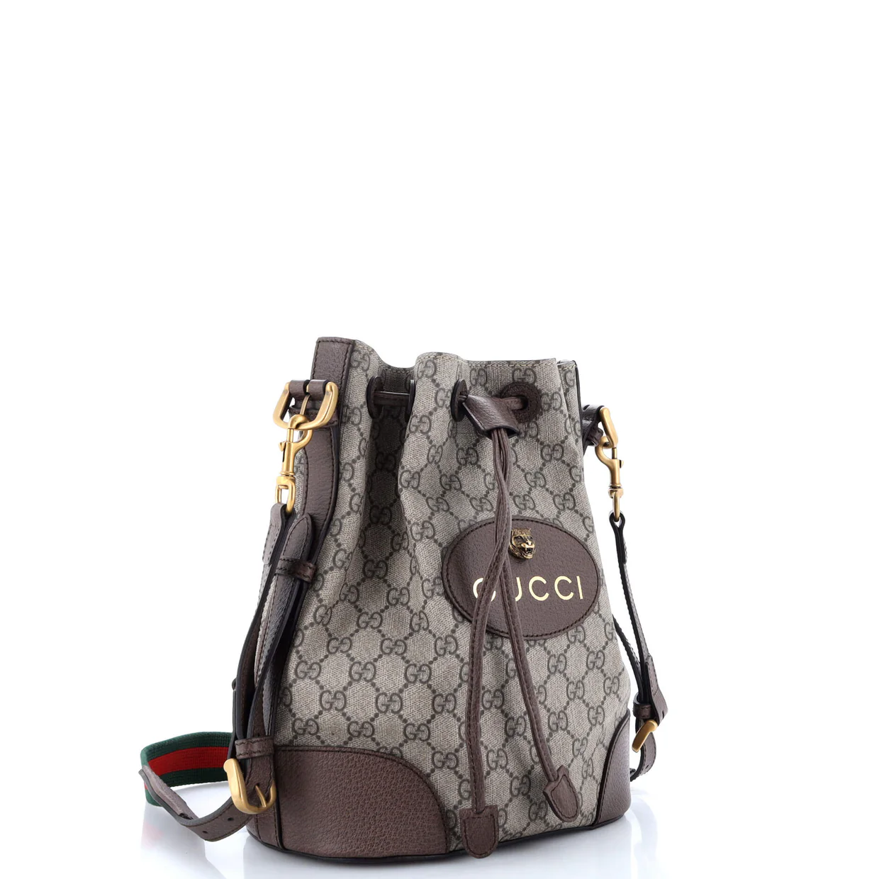 Neo Vintage Drawstring Bucket Backpack GG Coated Canvas Mini - Deep Luxury