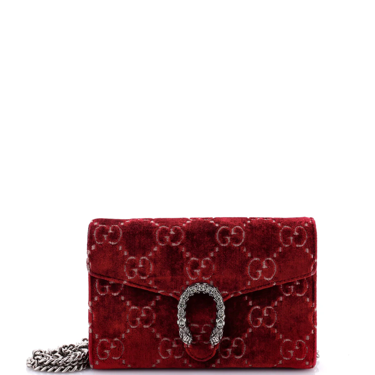 Dionysus Chain Wallet GG Velvet Small - Deep Luxury