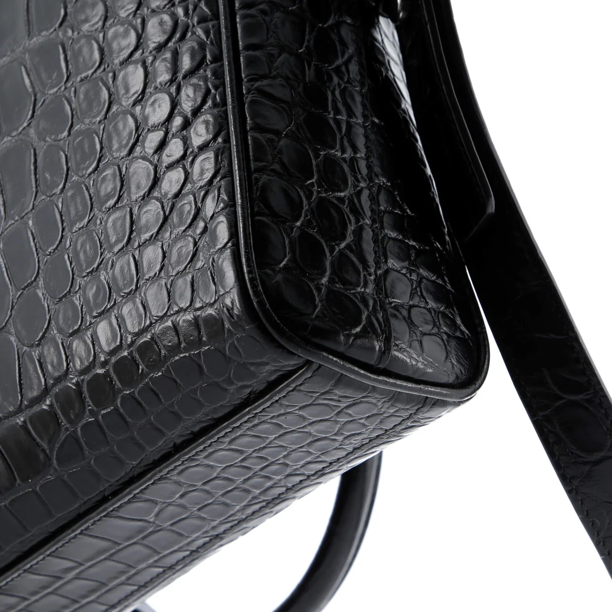 Duffle Briefcase Crocodile Embossed Leather - Deep Luxury