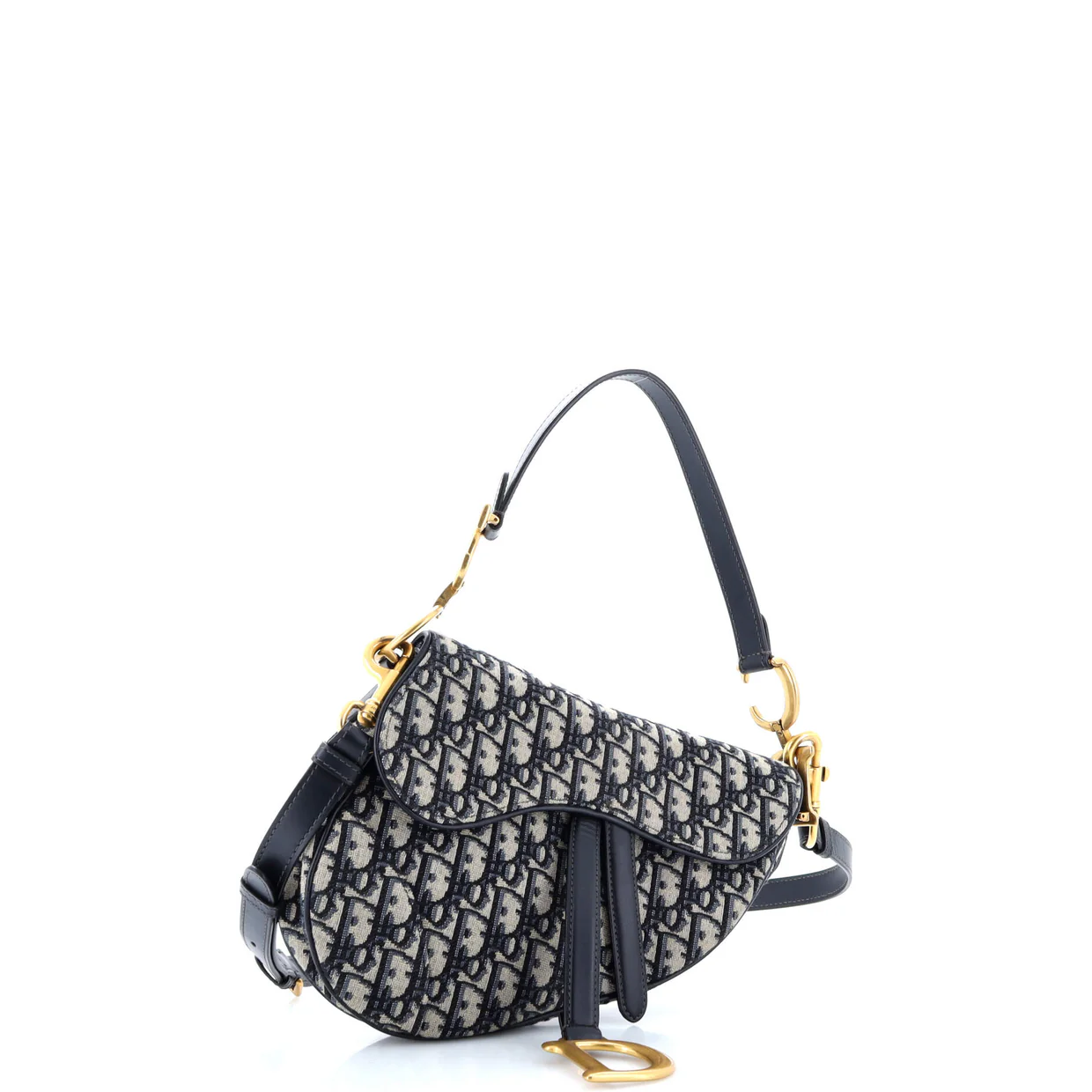 Saddle Handbag with Strap Oblique Canvas Medium - Deep Luxury