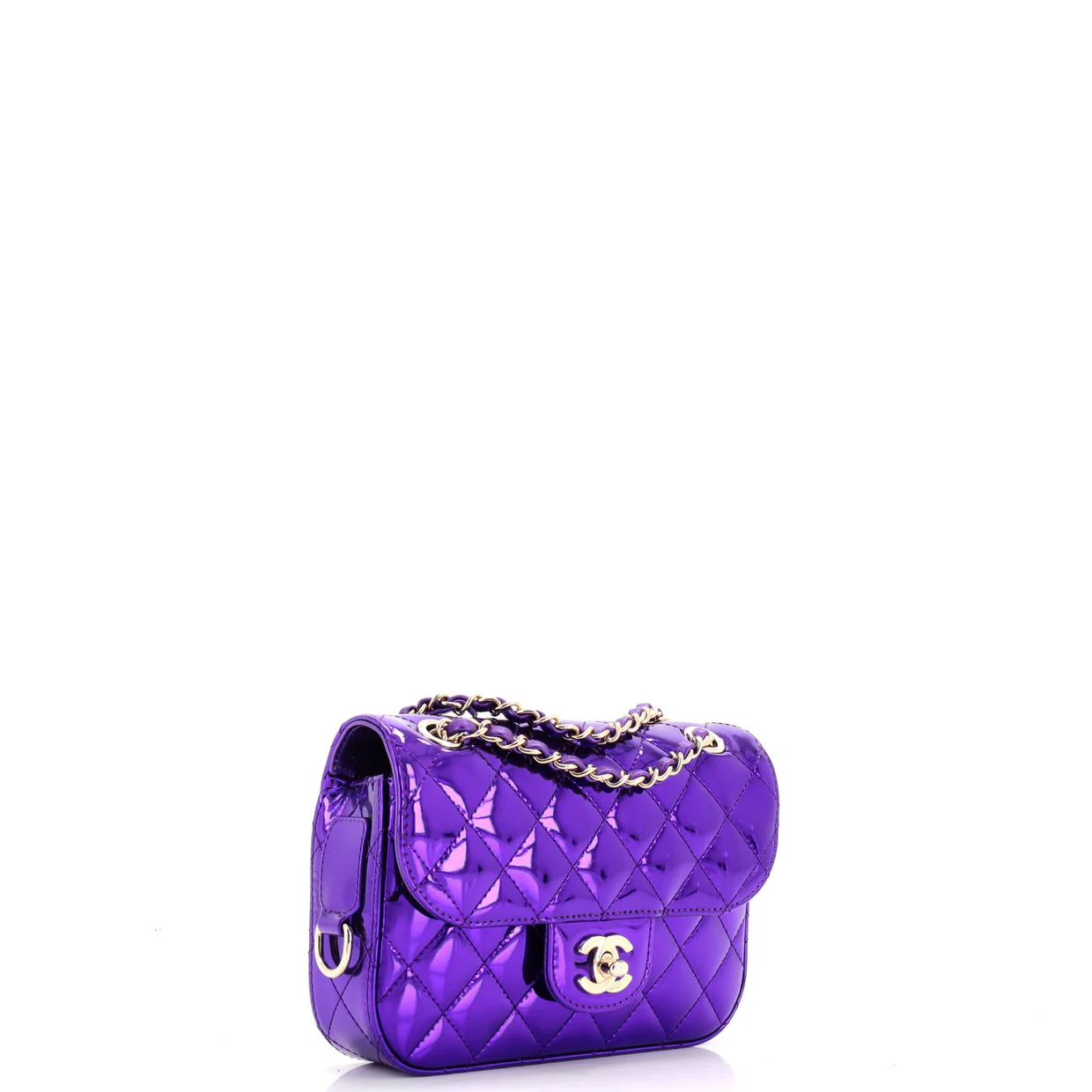 Classic Single Flap Bag with Star Coin Purse Quilted Metallic Leather Mini - Deep Luxury