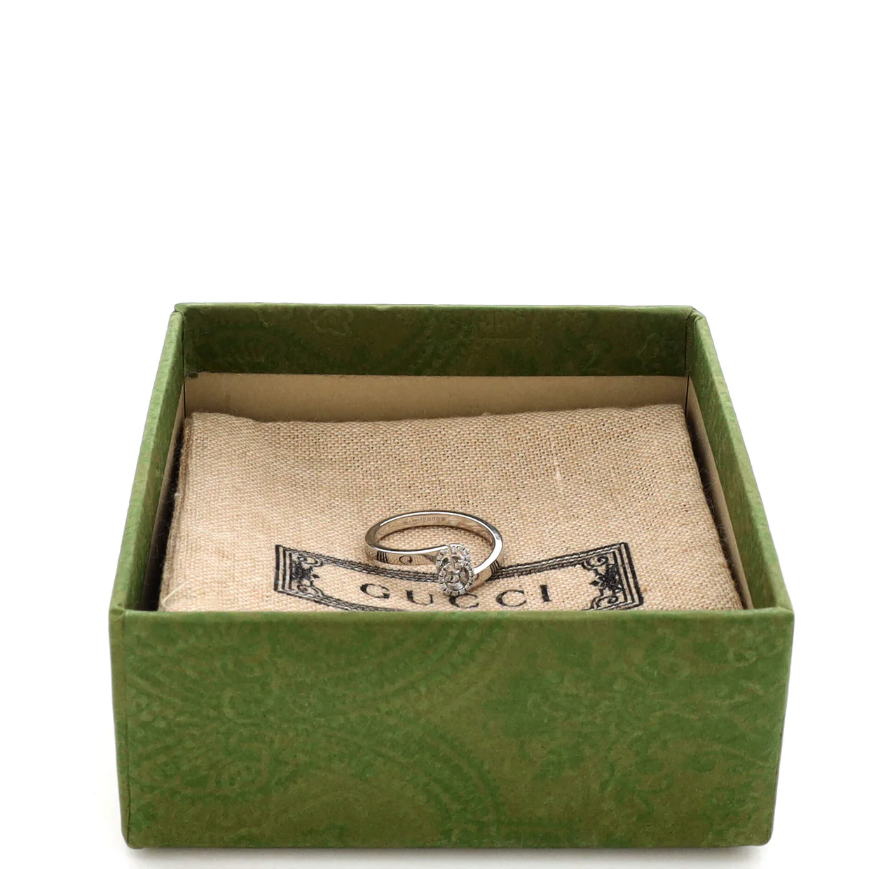 GG Running Ring 18K White Gold with Diamonds 7mm - Deep Luxury