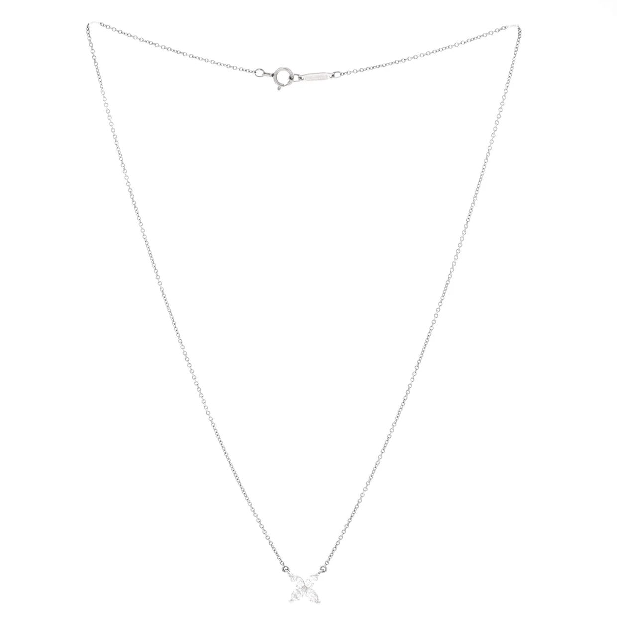 Victoria Pendant Necklace Platinum with Diamonds Medium - Deep Luxury