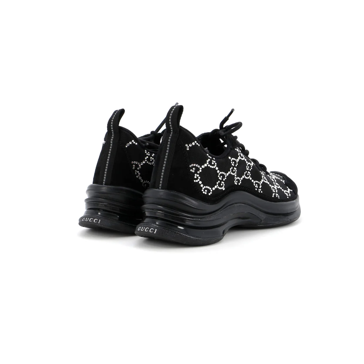 Run Sneakers Crystal GG Embellished Mesh and Suede - Deep Luxury