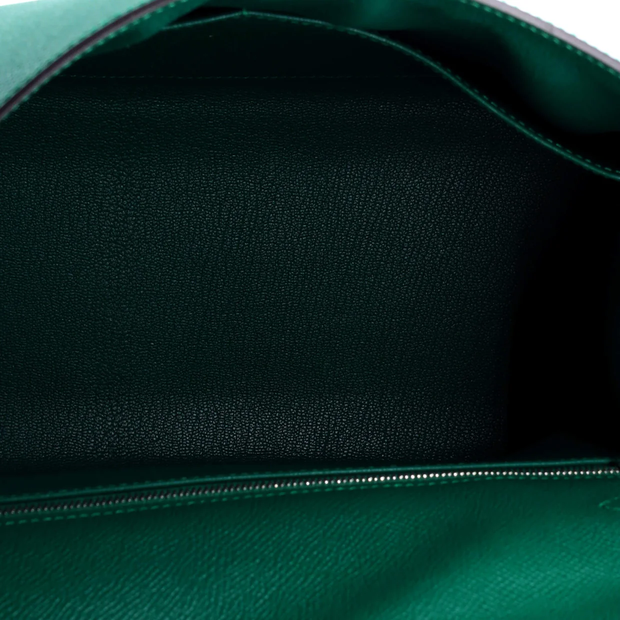 Kelly Handbag Malachite Epsom with Palladium Hardware 32 - Deep Luxury