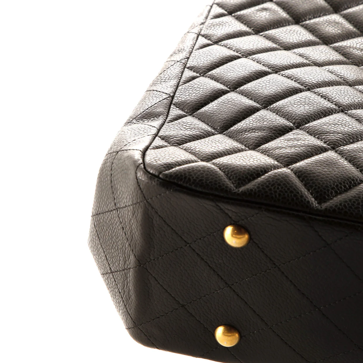 Classic CC Shopping Tote Quilted Caviar Large - Deep Luxury