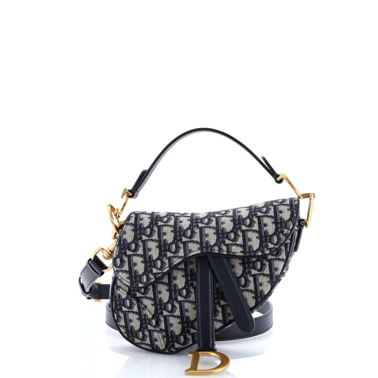 Saddle Handbag with Strap Oblique Canvas Mini - Deep Luxury