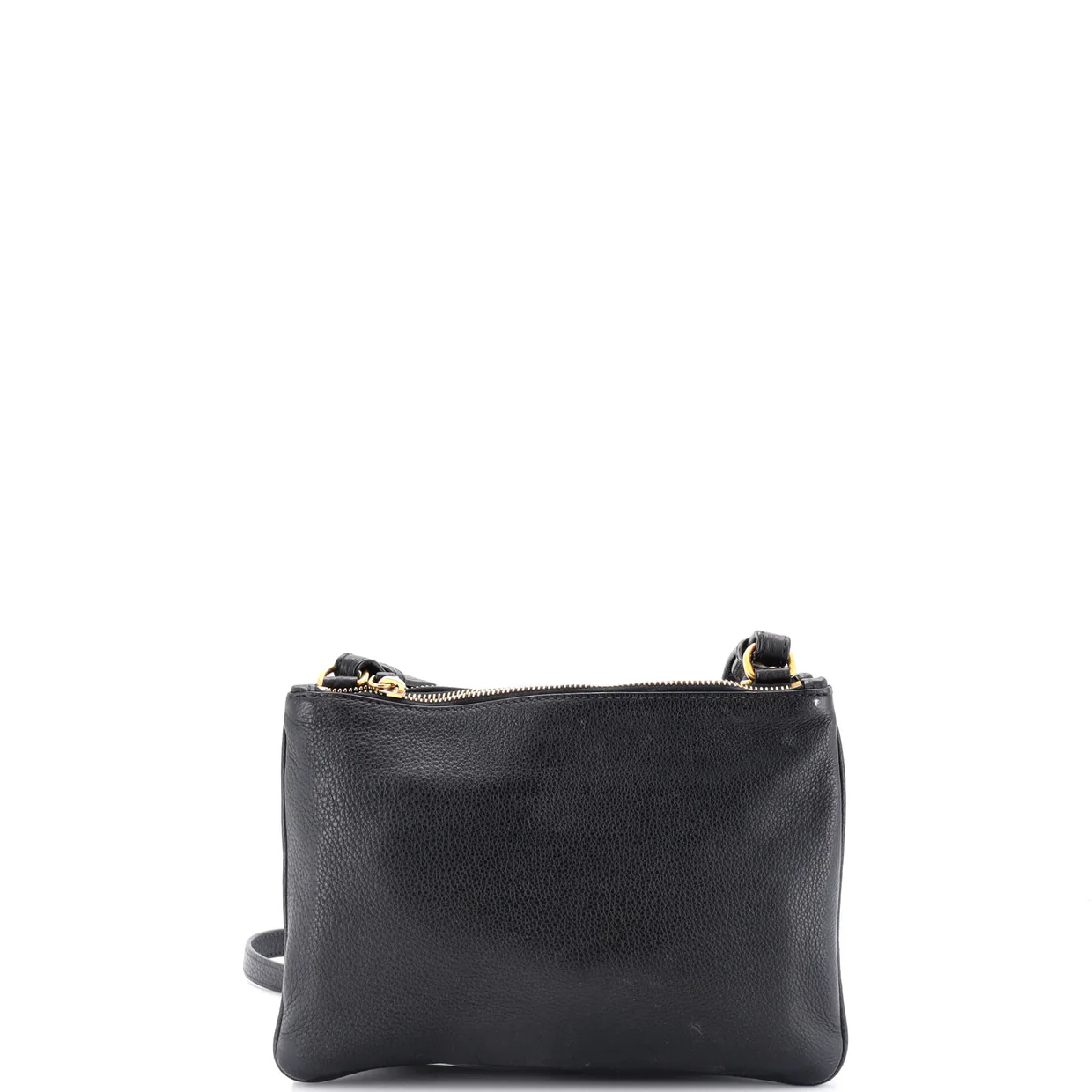 Double Zip Crossbody Bag Vitello Daino Small - Deep Luxury