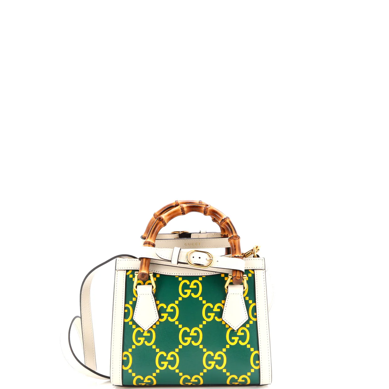 Diana NM Bamboo Handle Tote GG Printed Leather Mini - Deep Luxury