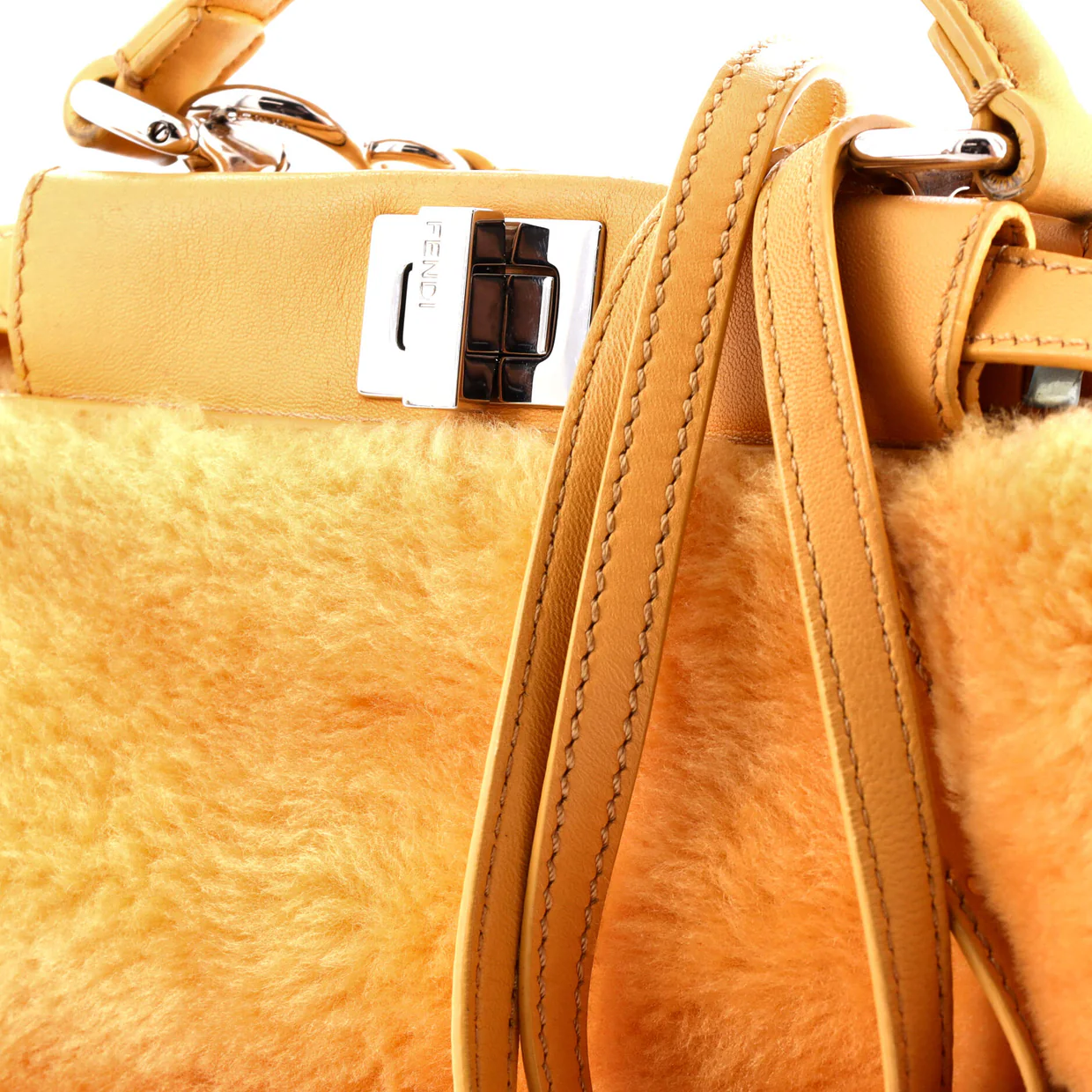 Peekaboo Bag Zucca Shearling Mini - Deep Luxury