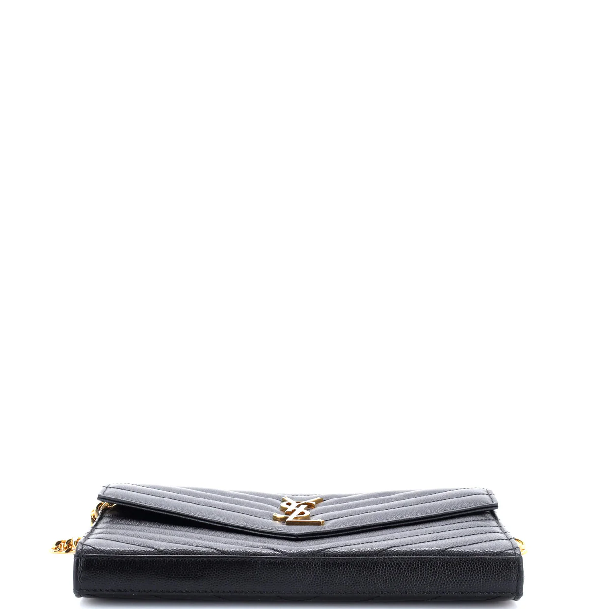 Classic Monogram Wallet on Chain Matelasse Chevron Leather Medium - Deep Luxury
