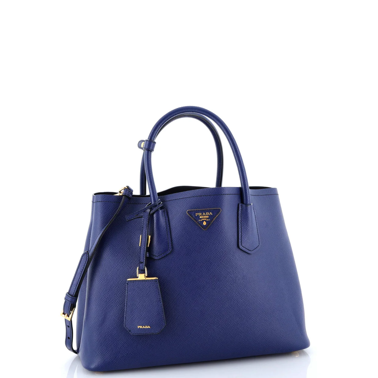 Cuir Double Tote Saffiano Leather Medium - Deep Luxury