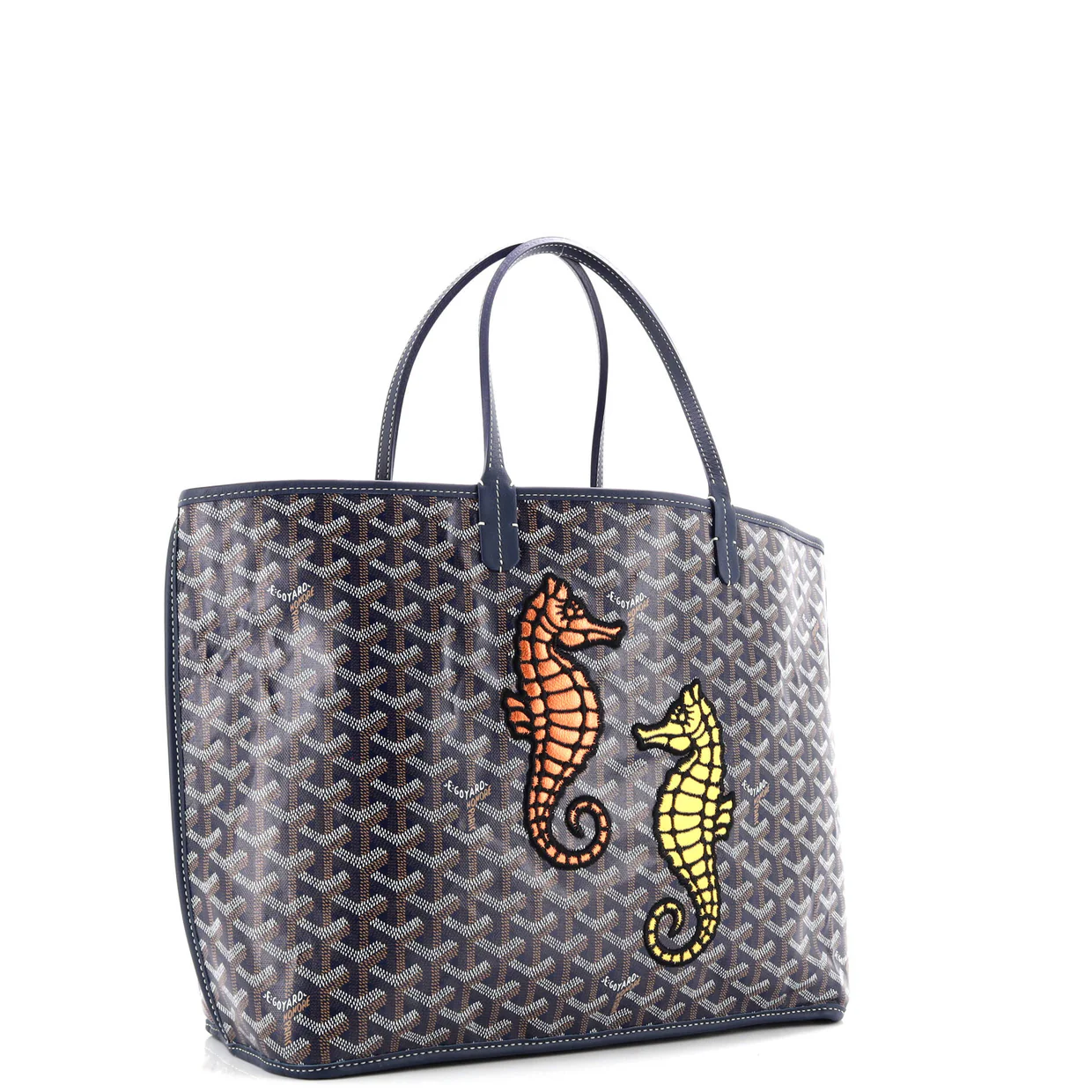 Anjou Reversible Tote Embroidered Coated Canvas PM - Deep Luxury