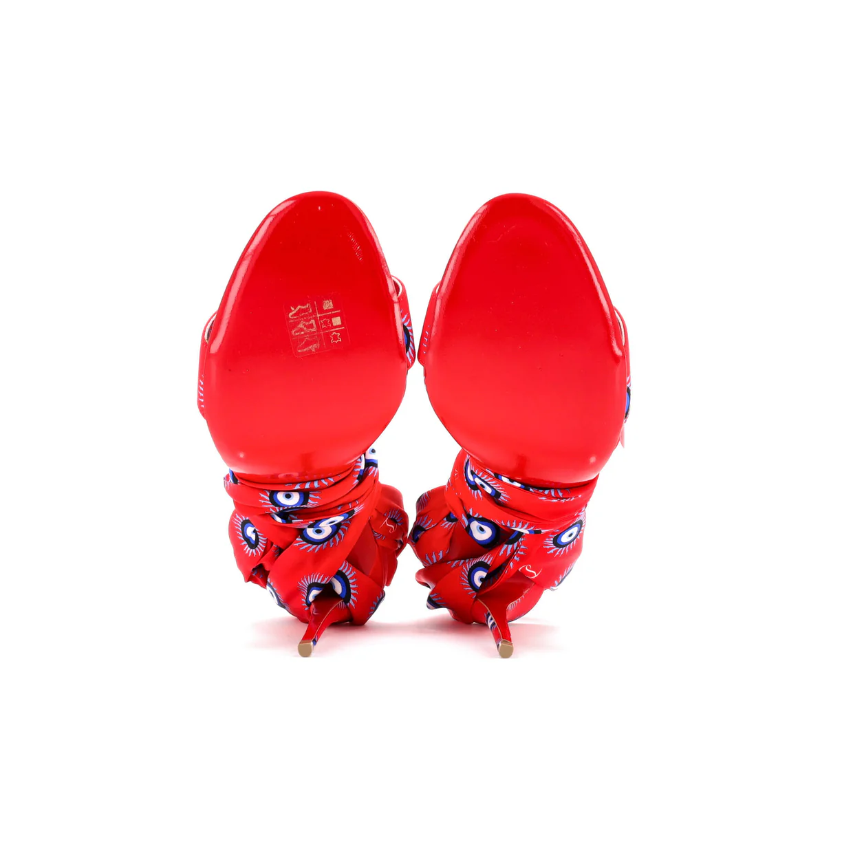 Women's Du Desert Heeled Sandals Printed Satin 100 - Deep Luxury