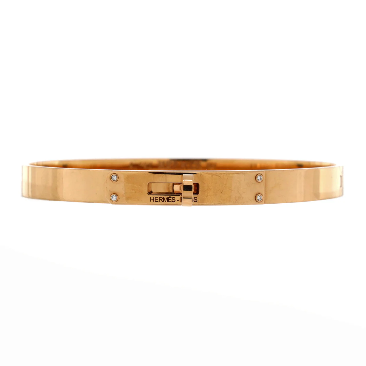 Kelly Bracelet 18K Rose Gold with 4 Diamonds Small - Deep Luxury