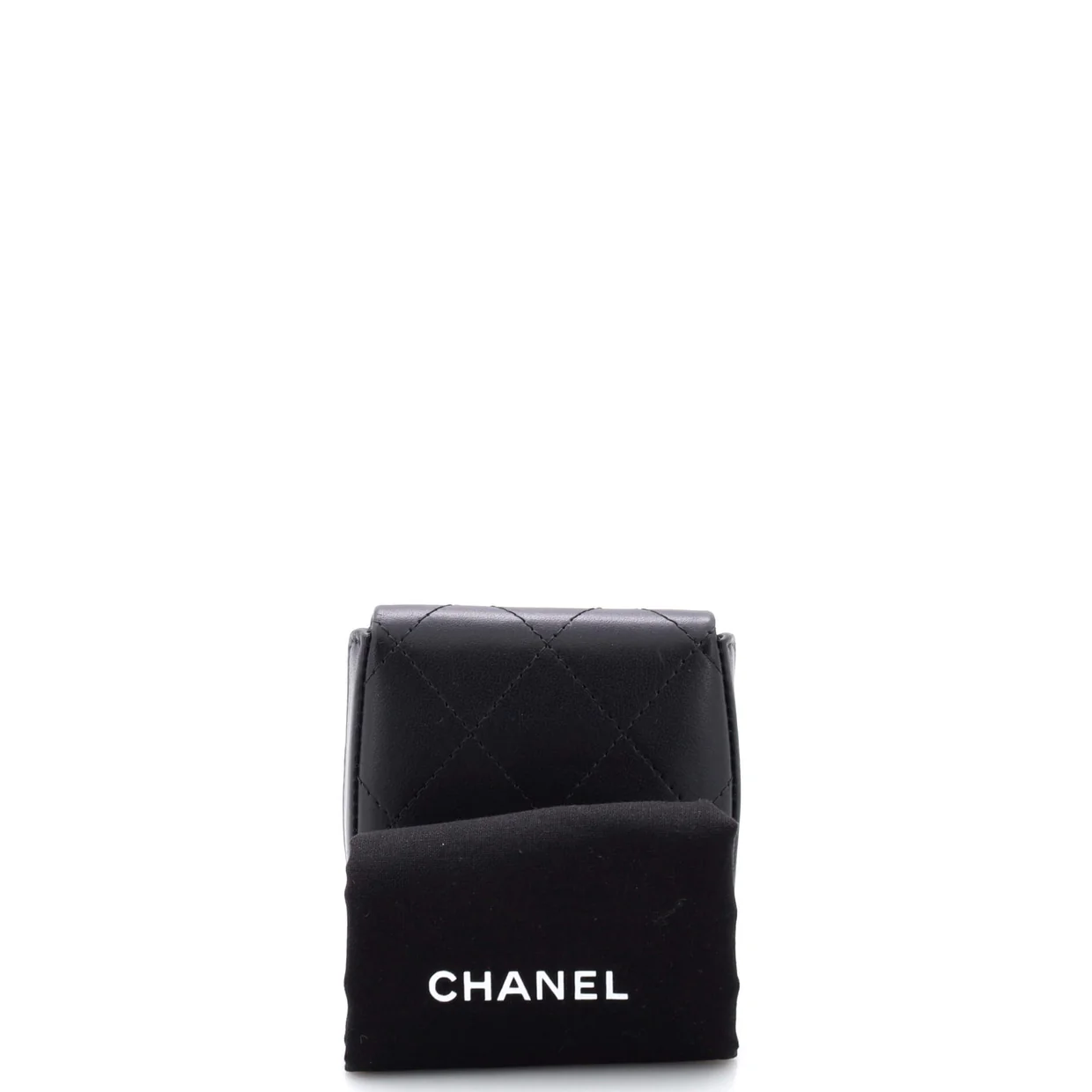 So Black Tray Coin Pouch Quilted Lambskin - Deep Luxury
