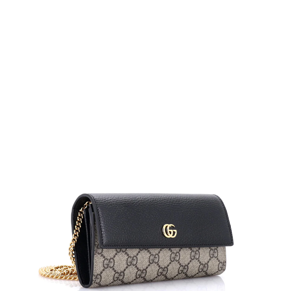 GG Marmont Continental Chain Wallet GG Coated Canvas and Leather - Deep Luxury