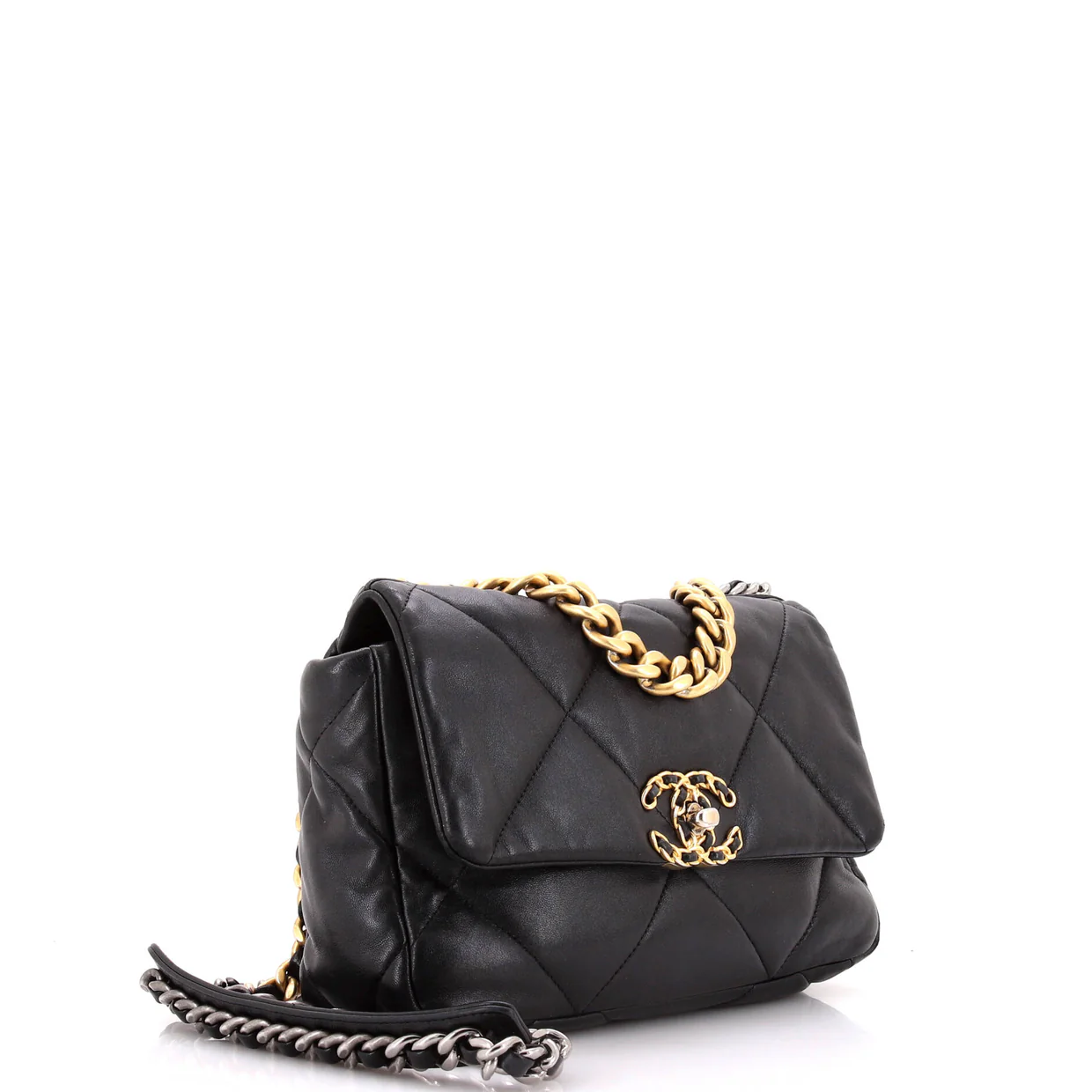 19 Flap Bag Quilted Leather Medium - Deep Luxury