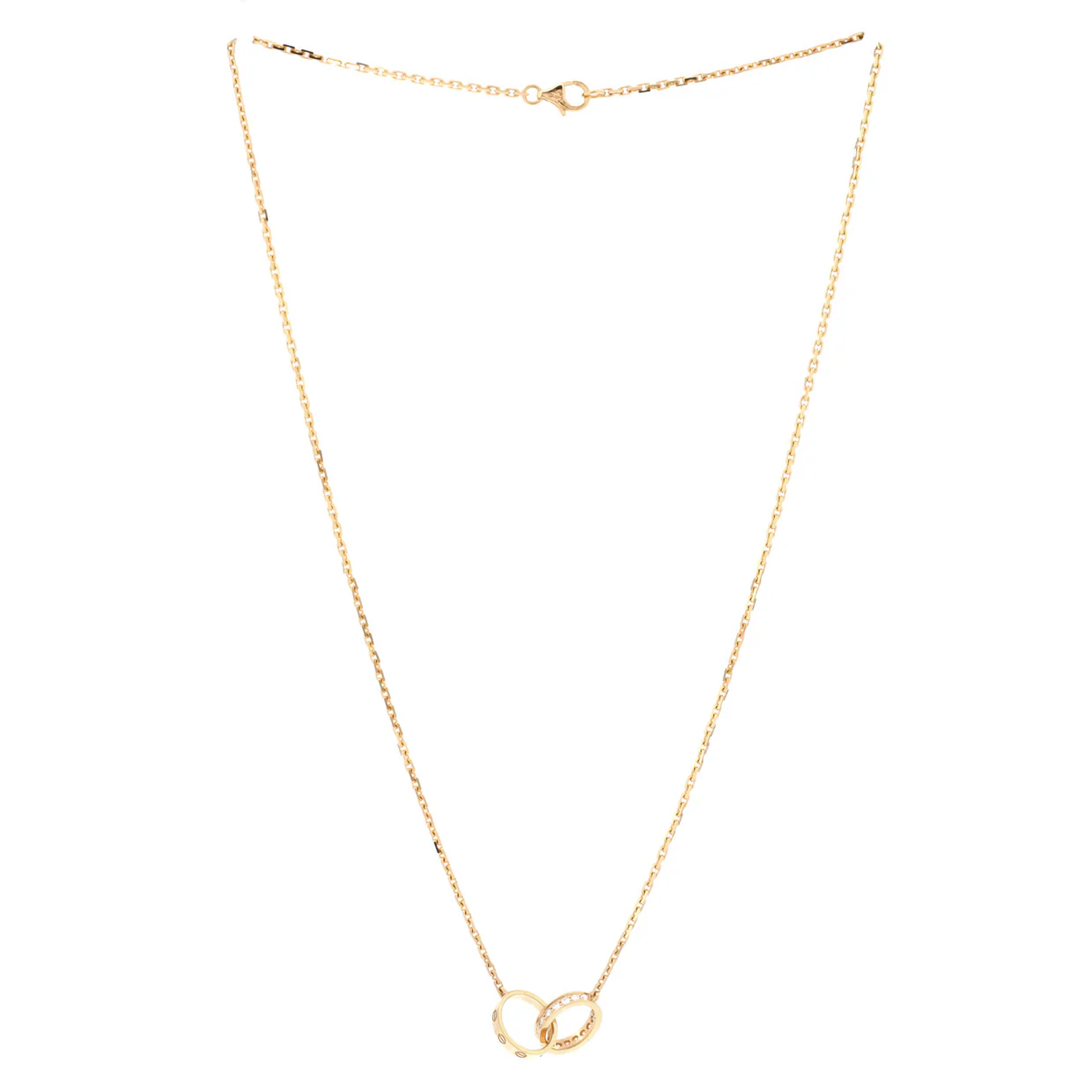 Love Interlocking Necklace 18K Yellow Gold and Diamonds - Deep Luxury