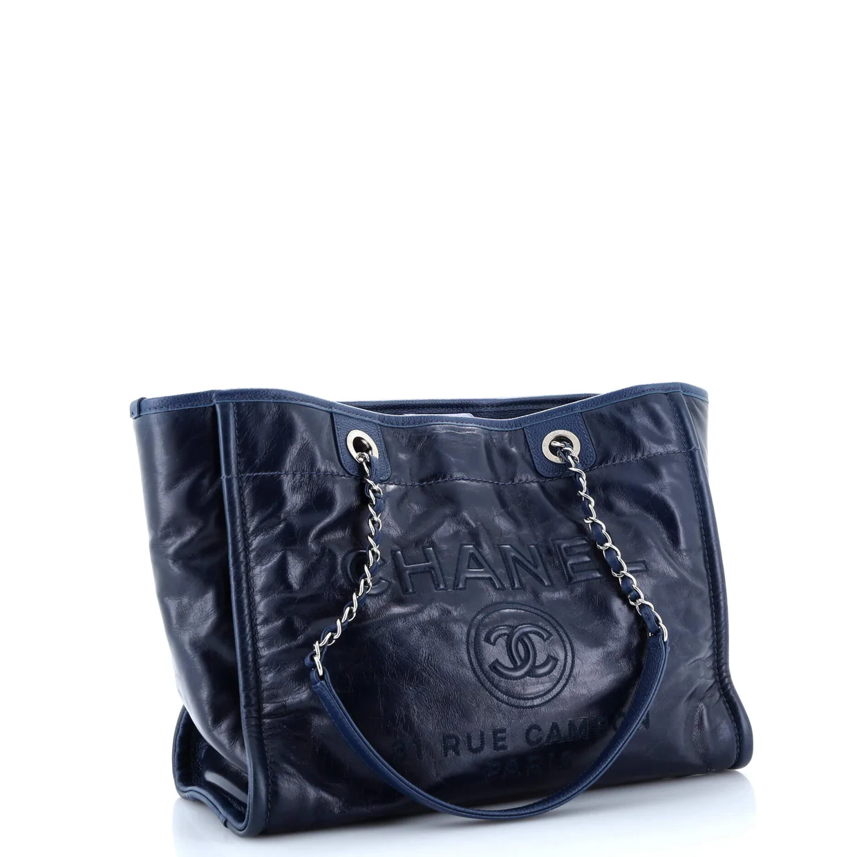 Deauville Tote Glazed Calfskin Small - Deep Luxury